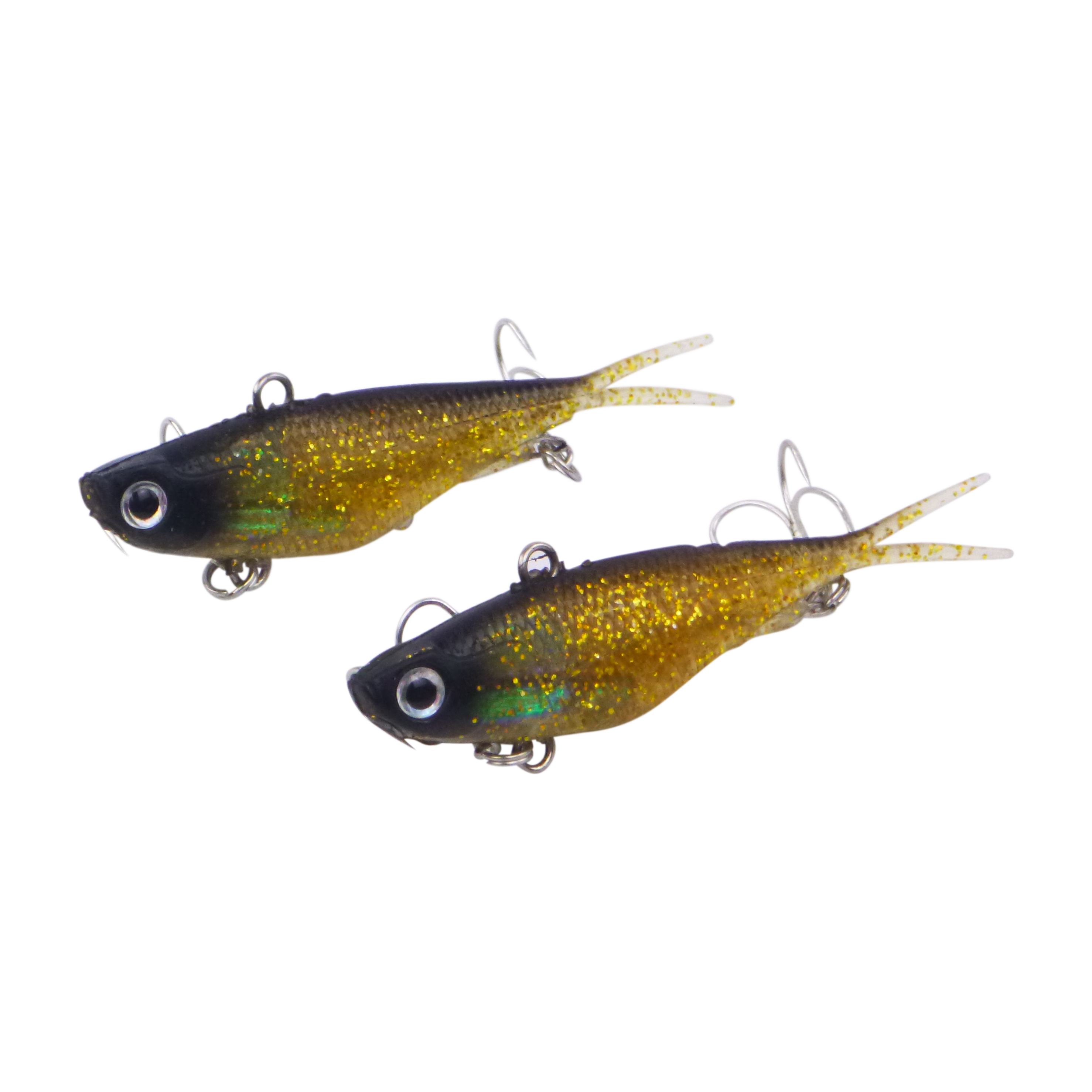 Fishing Tackle: Swimerz 95mm Soft Vibe, Gold Glitter, 2 pack