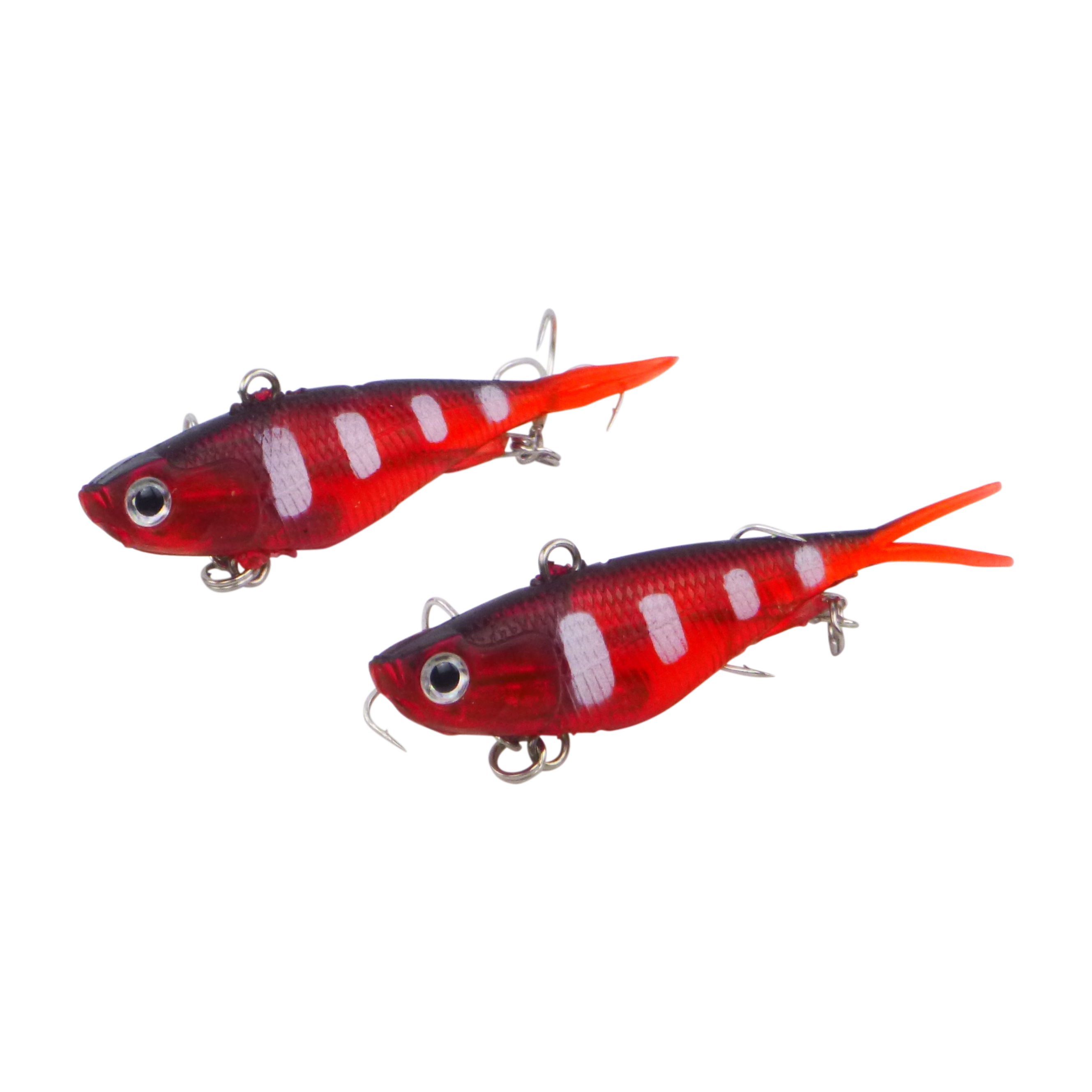 Fishing Tackle: Swimerz 95mm Soft Vibe, Opaque Red, 2 pack