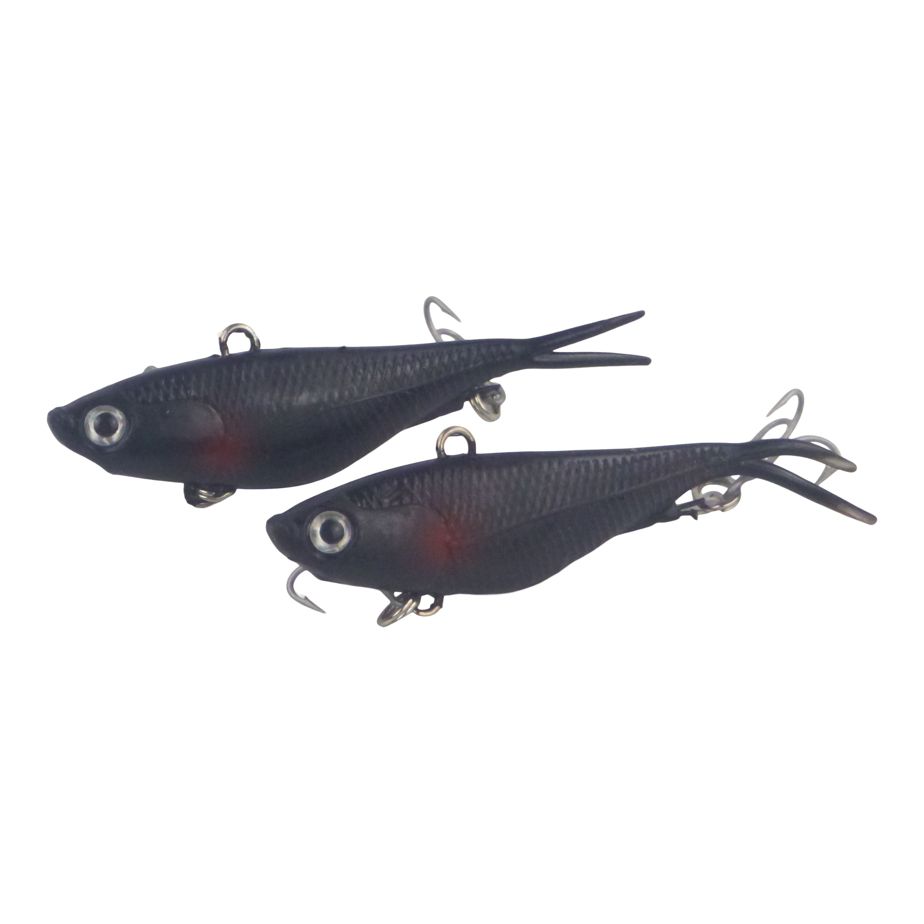 Fishing Tackle: Swimerz 95mm Soft Vibe, Carbon, 2 pack