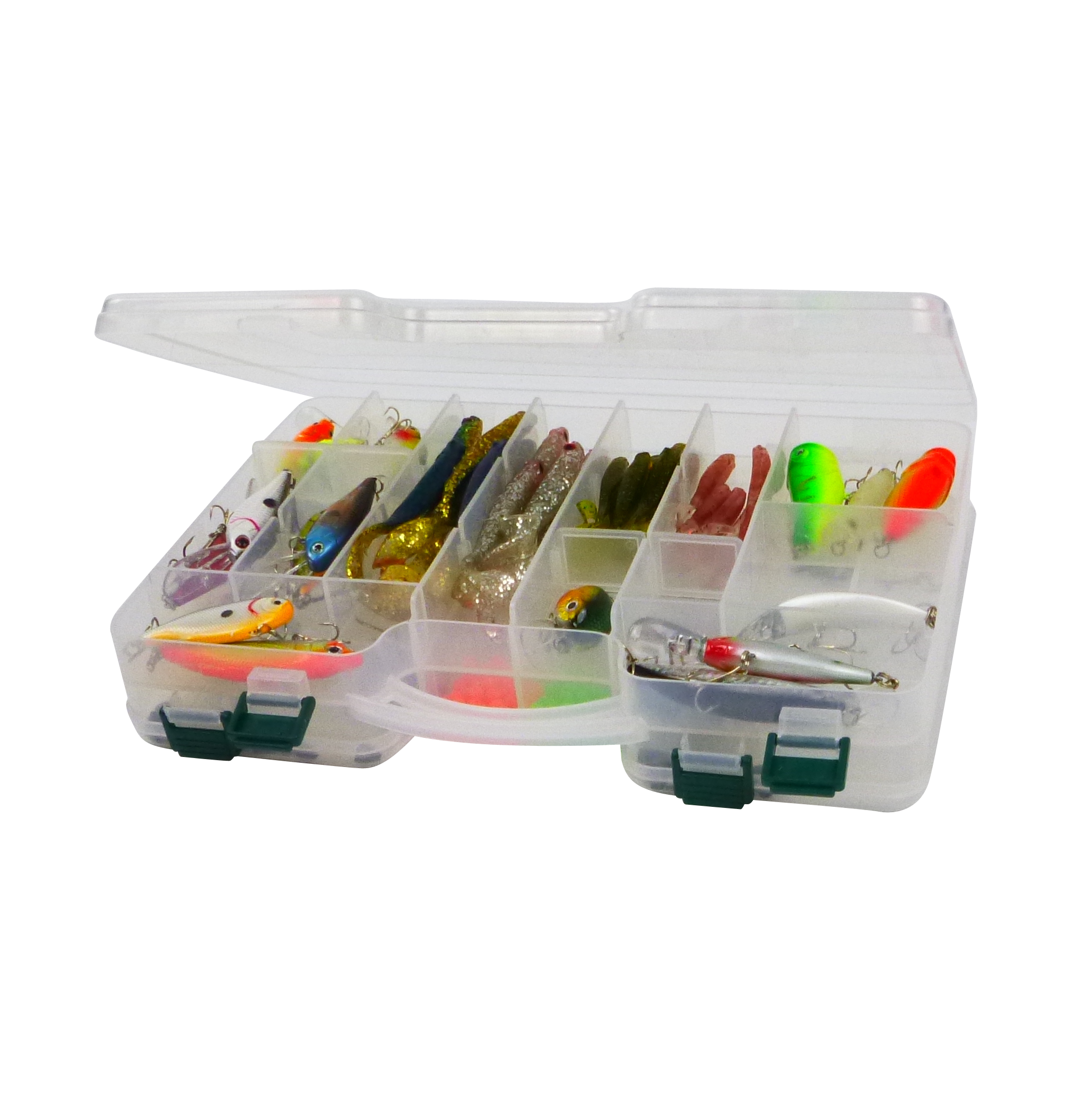 Fishing Tackle: Rig Ezy 44 Compartment Double-sided Tackle Box. 295mmL x 210mmW x 6ommD