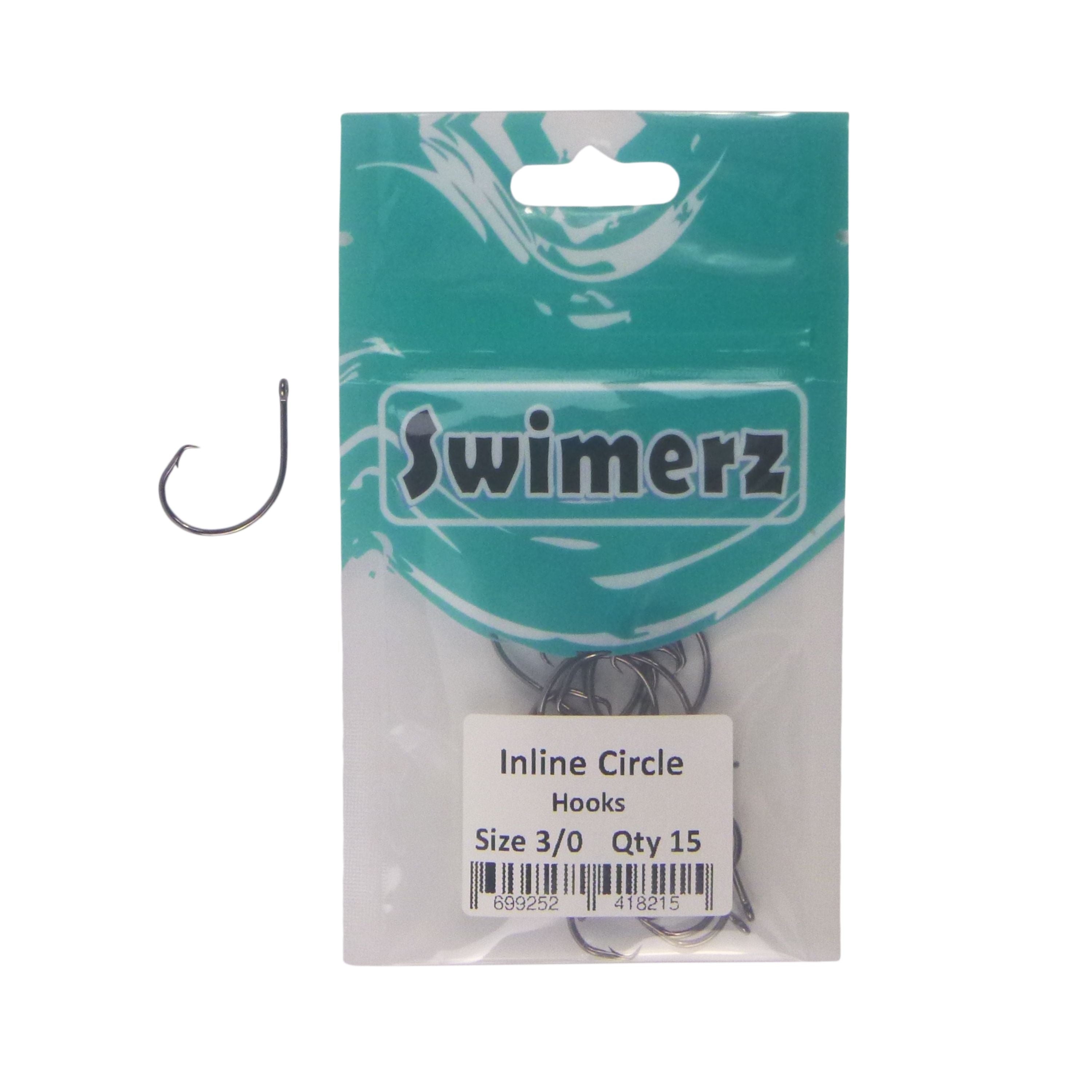 Fishing Tackle: Swimerz 3/0 Inline Circle Hook 15 pack