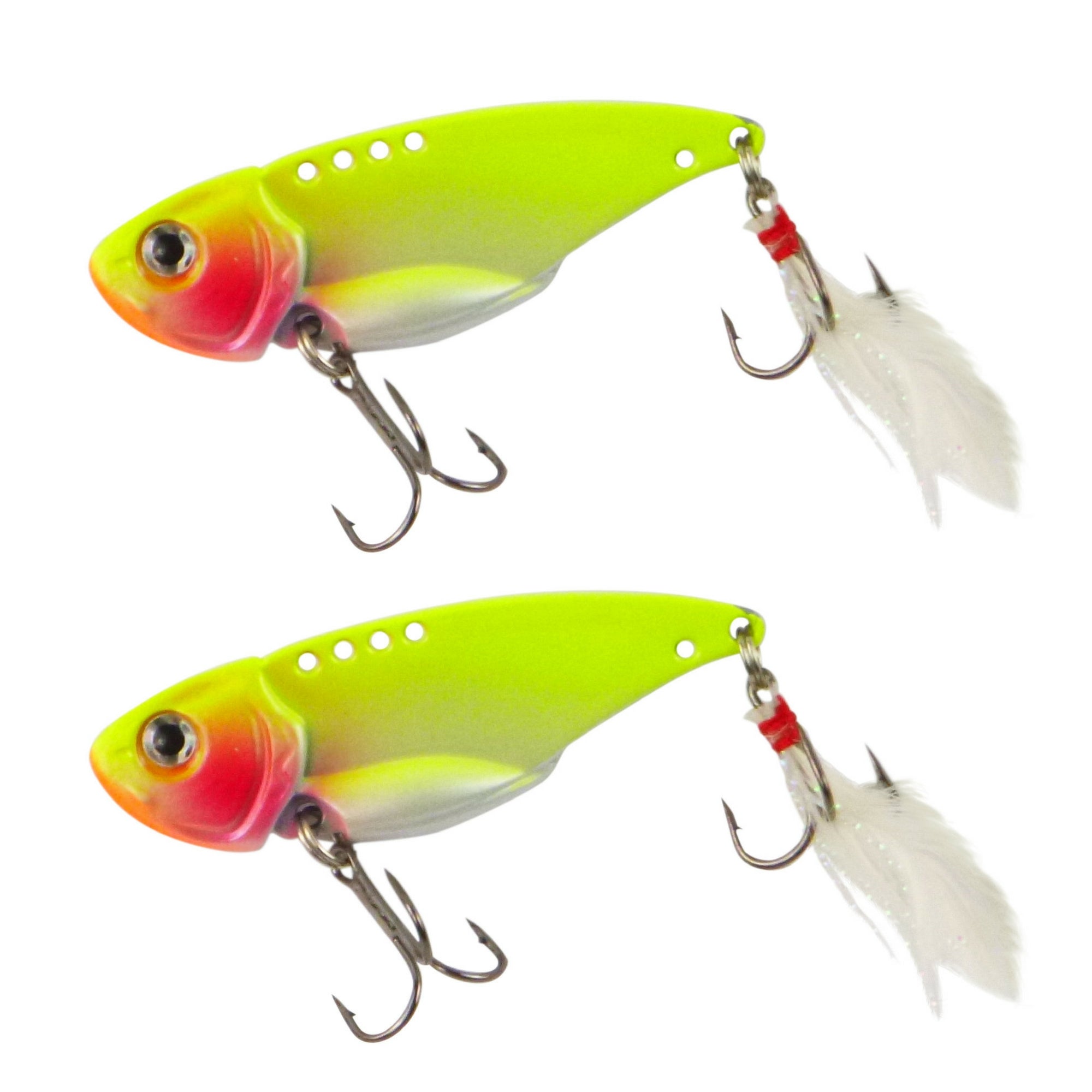 Fishing Tackle: Finesse Feather Blade, Chartreuse, 55mm,  2 Pack