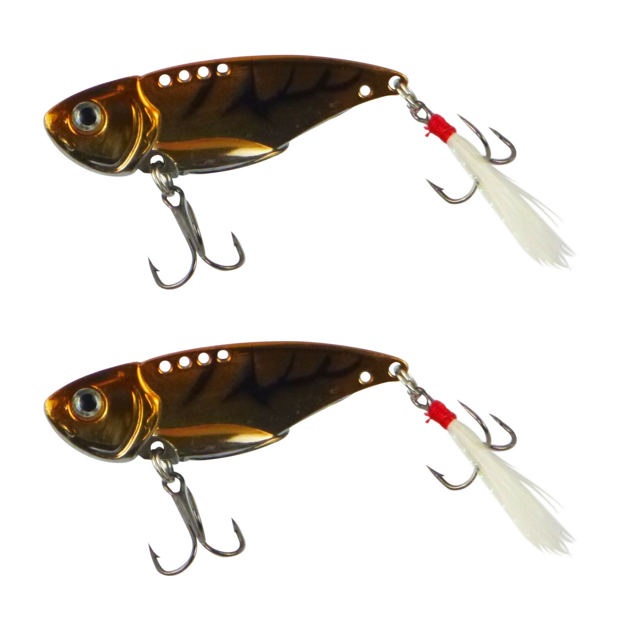 Fishing Tackle: Finesse Feather Blade, Bronze Stripe, 55mm, 2 Pack