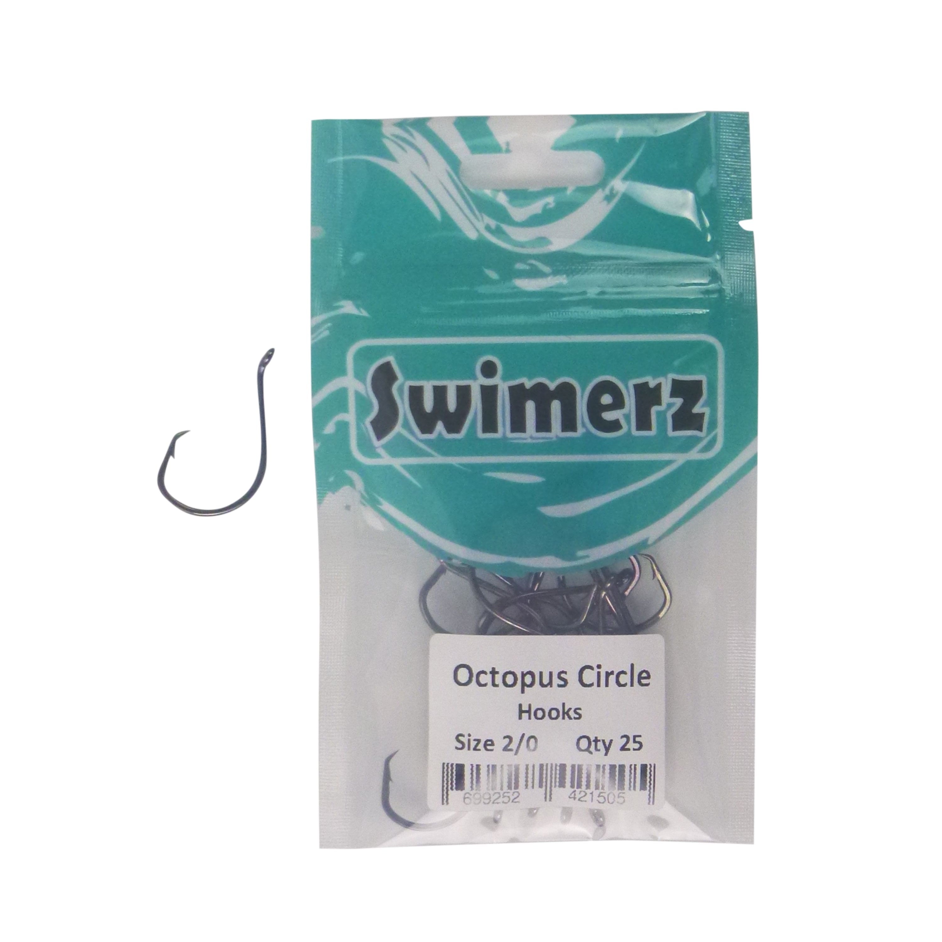 Fishing Tackle: Swimerz 2/0 Octopus Circle Hooks, 25 pack
