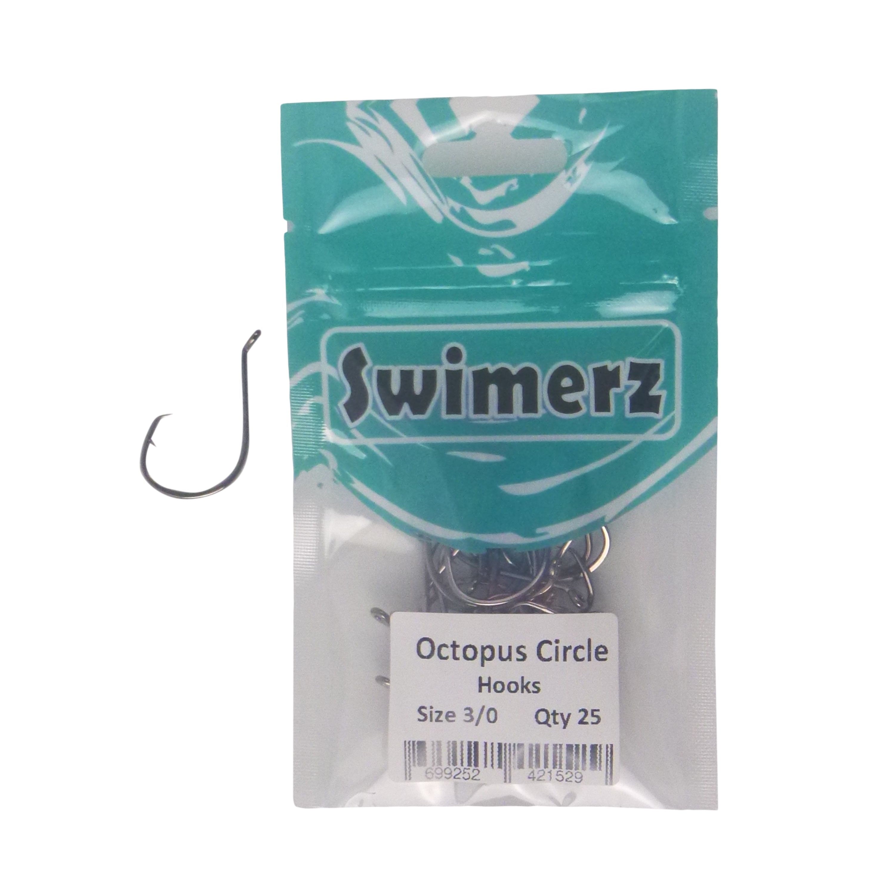 Fishing Tackle: Swimerz 3/0 Octopus Circle Hooks, 25 pack