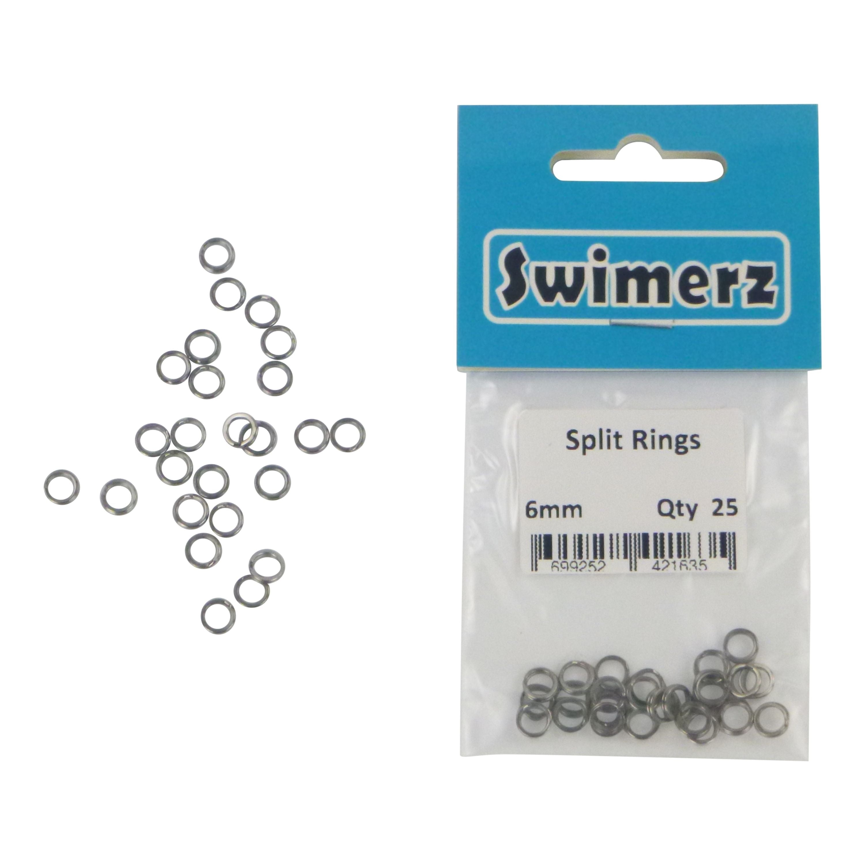 Fishing Tackle: Swimerz 6mm Split Ring Stainless Steel, 25 Pack