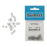 Fishing Tackle: Swimerz 6mm Split Ring Stainless Steel, 25 Pack