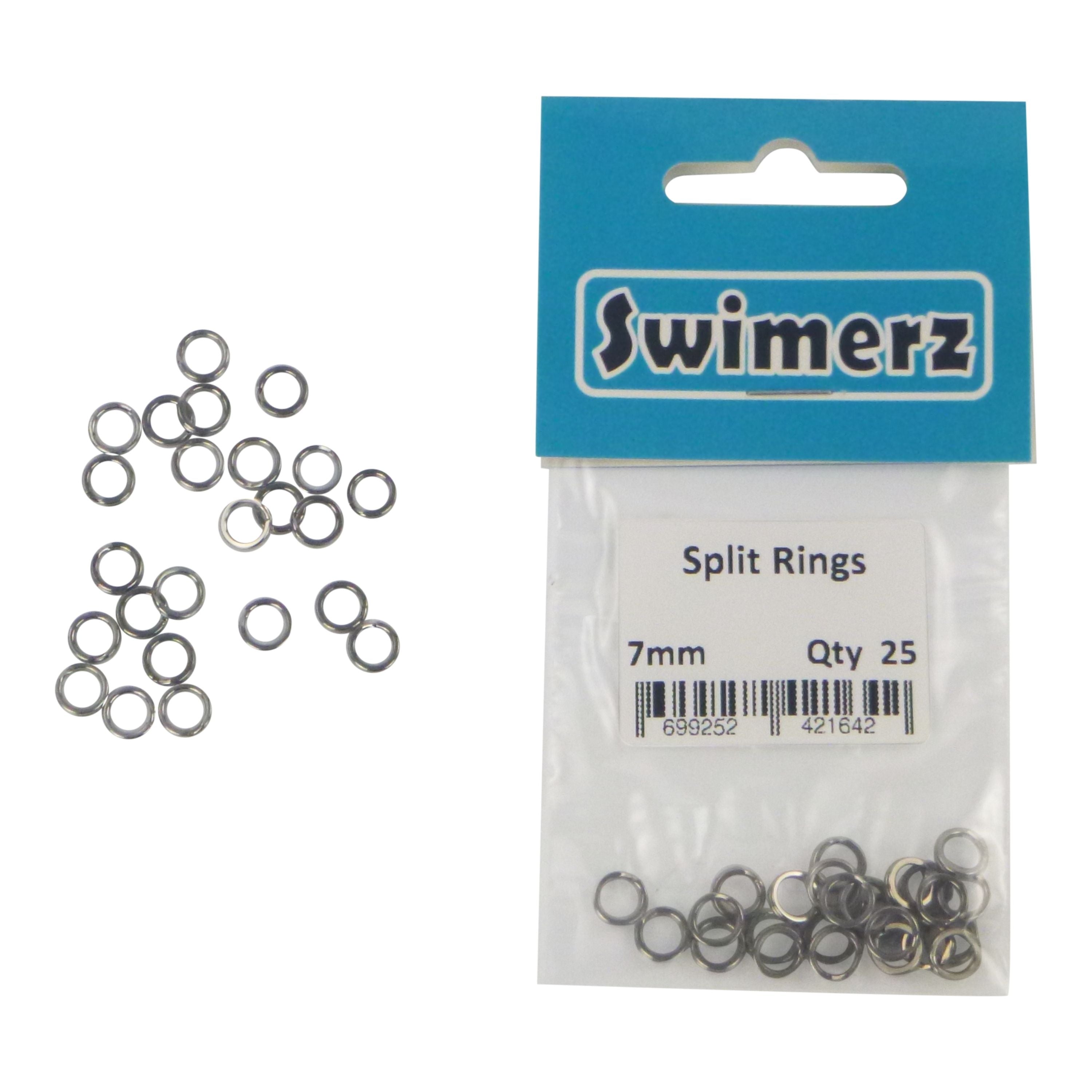 Fishing Tackle: Swimerz 7mm Split Ring Stainless Steel, 25 Pack