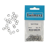Fishing Tackle: Swimerz 8mm Split Ring Stainless Steel, 25 Pack