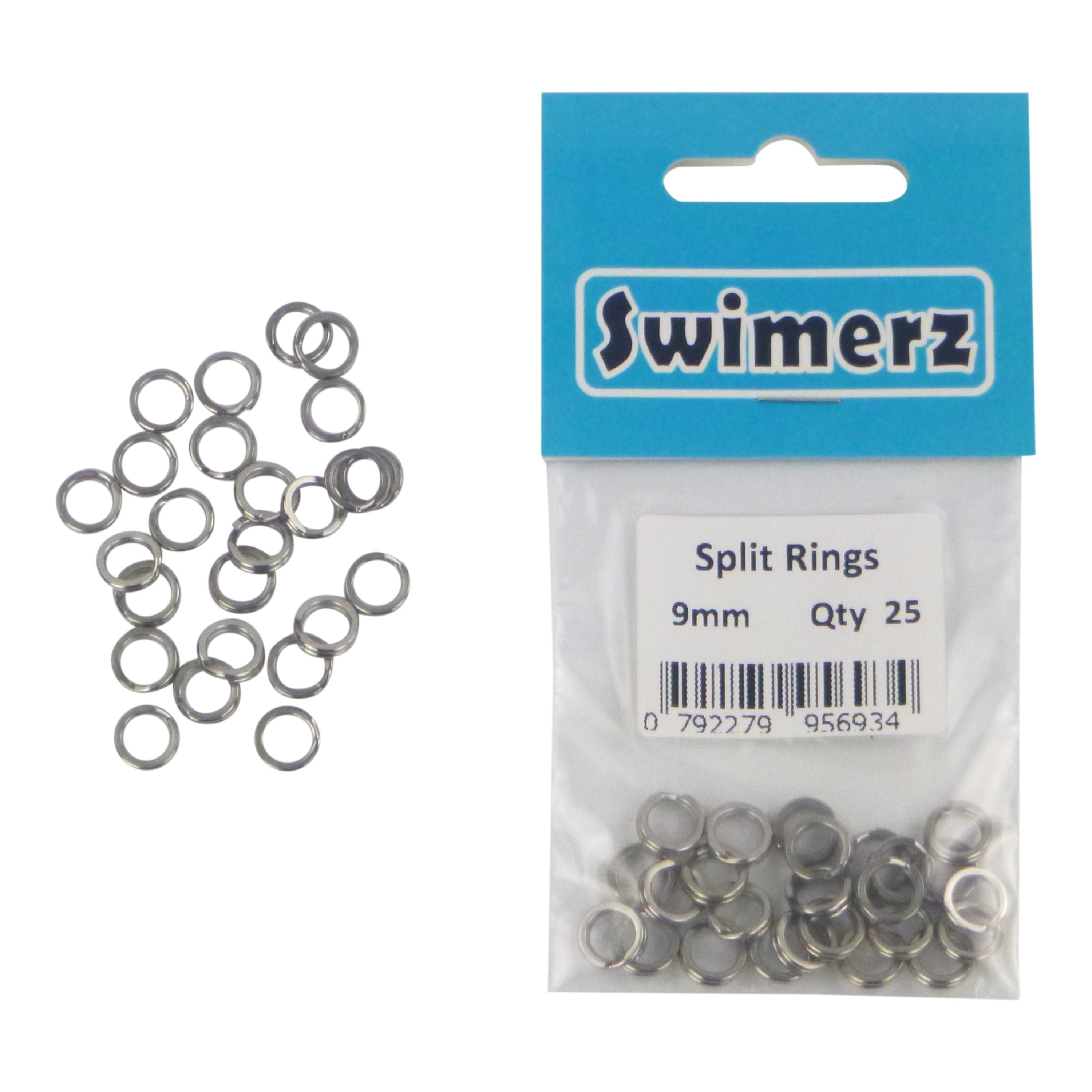 Fishing Tackle: Swimerz 9mm Split Ring Stainless Steel, 25 Pack