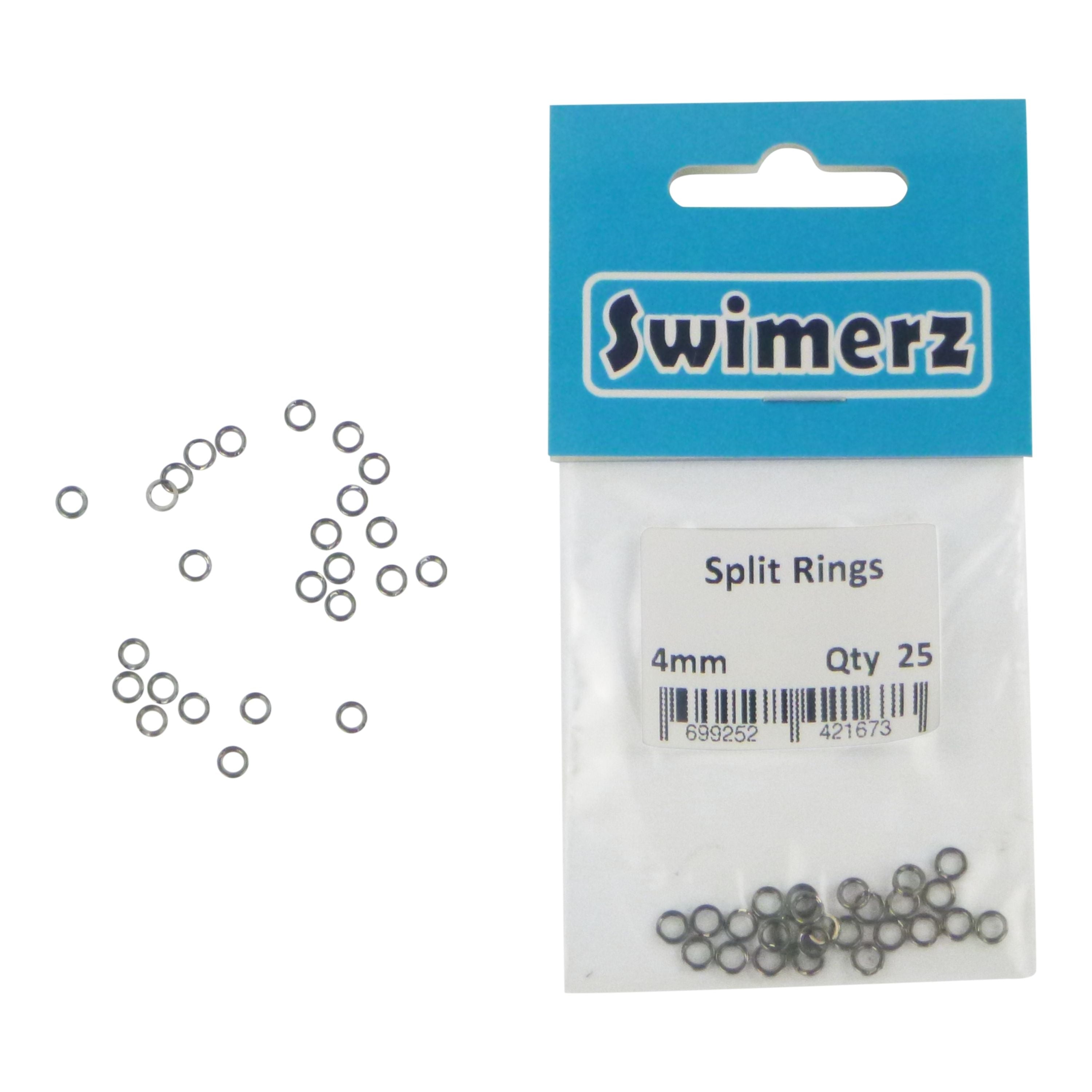 Fishing Tackle: Swimerz 4mm Split Ring Stainless Steel, 25 pack