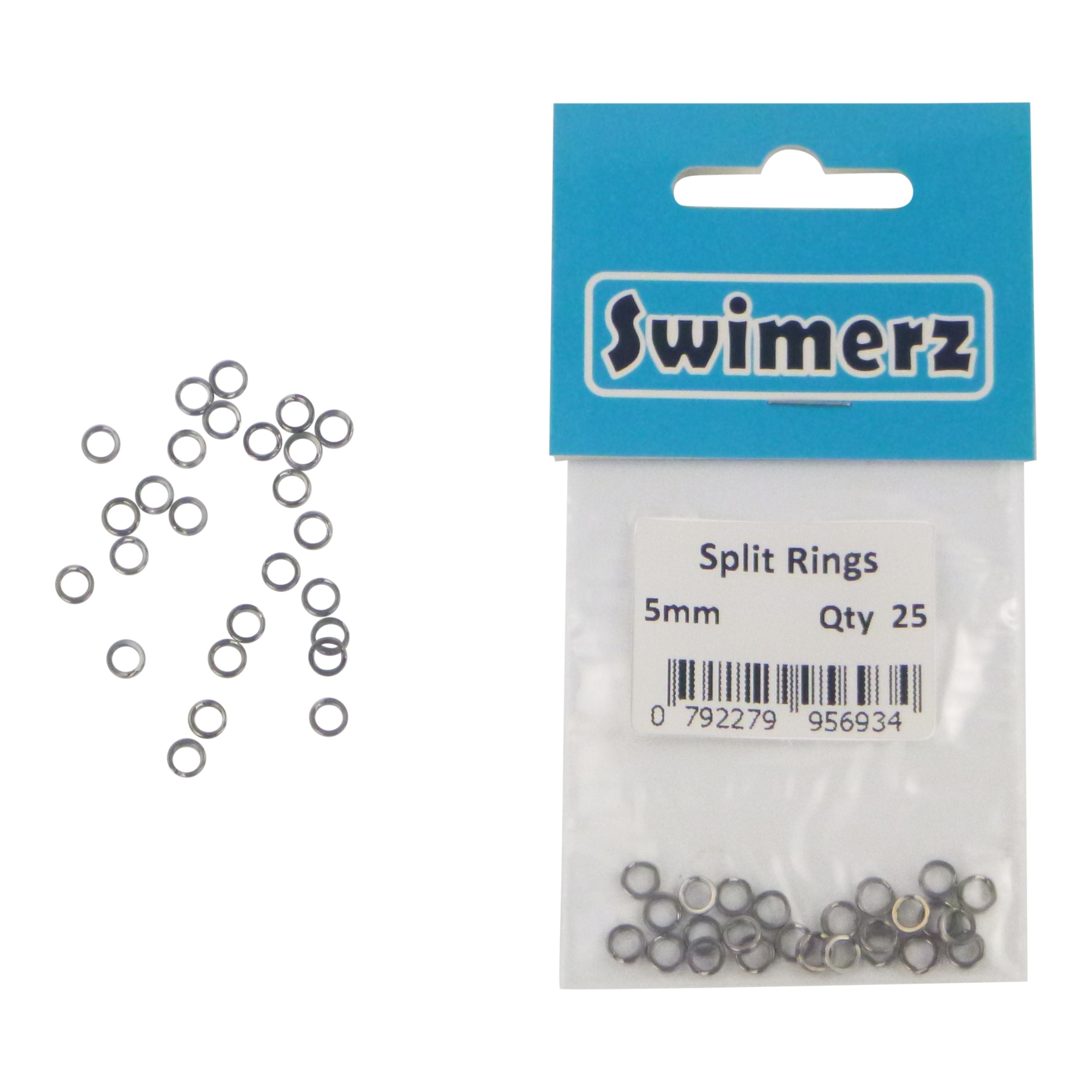 Fishing Tackle: Swimerz 5mm Split Ring Stainless Steel, 25 Pack