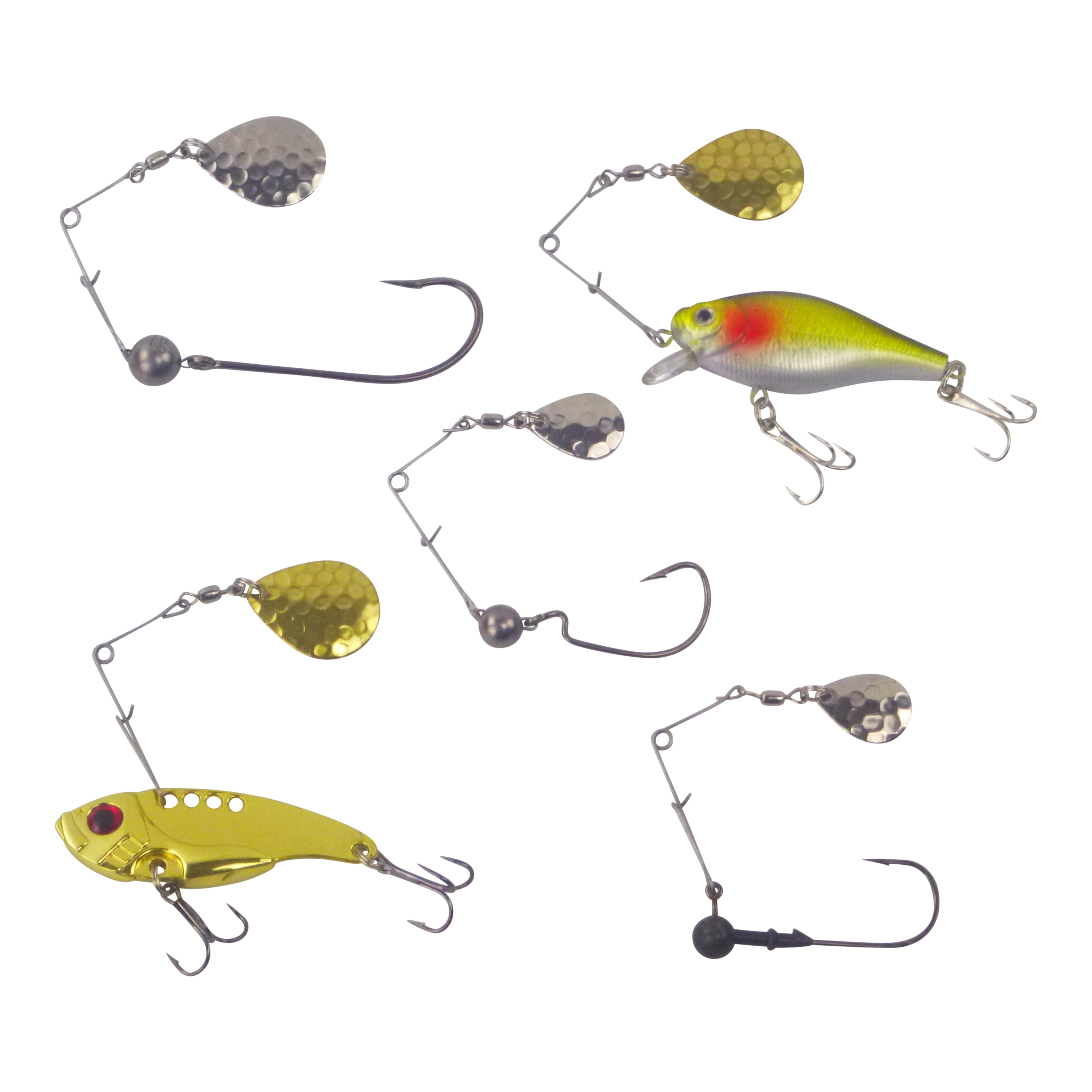 Fishing Tackle: Swimerz Jig Spinner, Medium, Hammered Nickel, 5 Pack