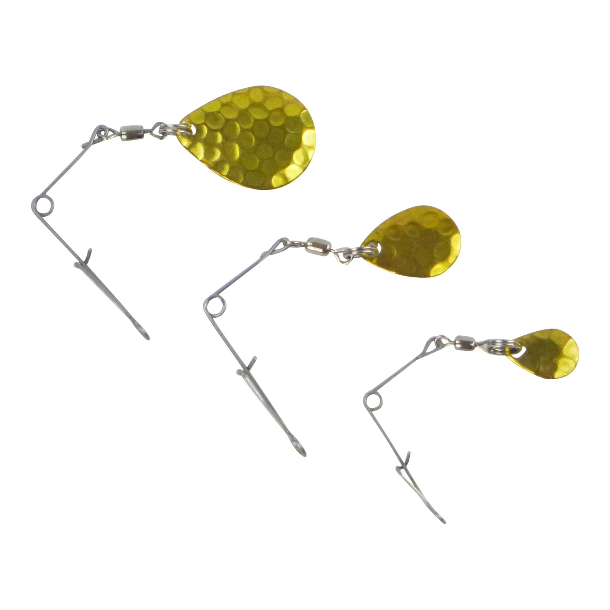 Fishing Tackle: Swimerz Jig Spinner, Large, Hammered Brass, 5 Pack