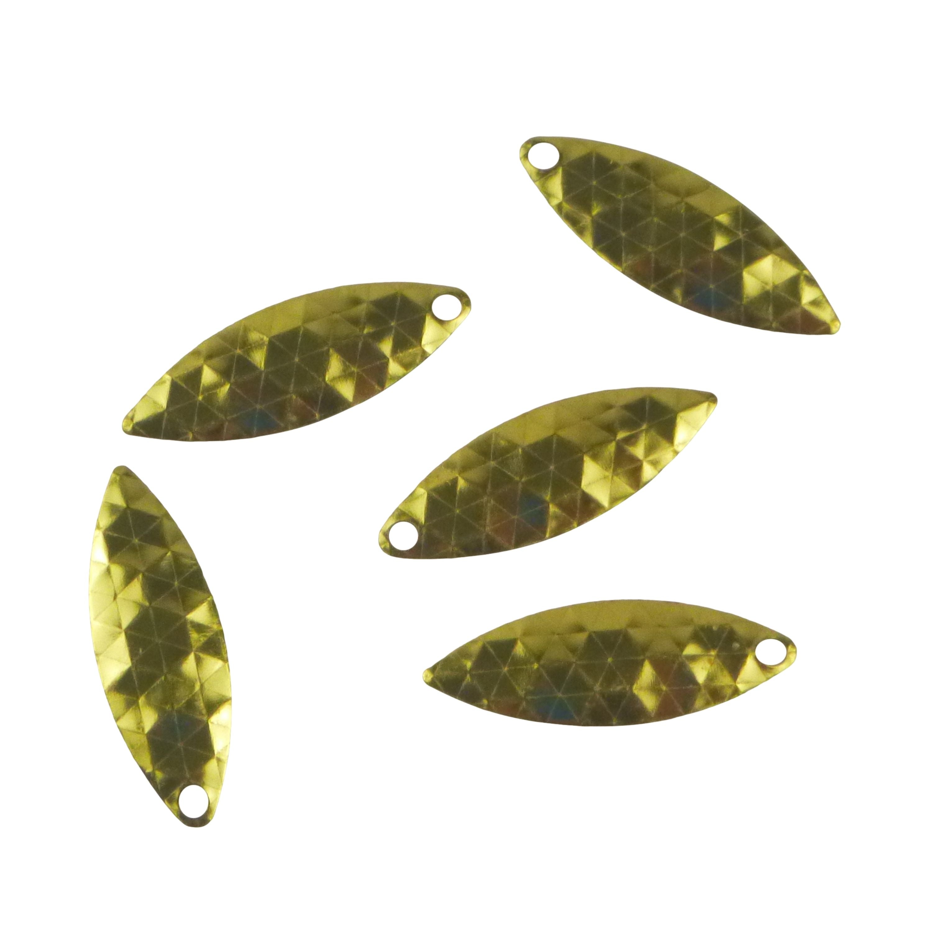 Fishing Tackle: Artizan Hex Stamped 32mm Willow Blade, Brass, 5 Pack