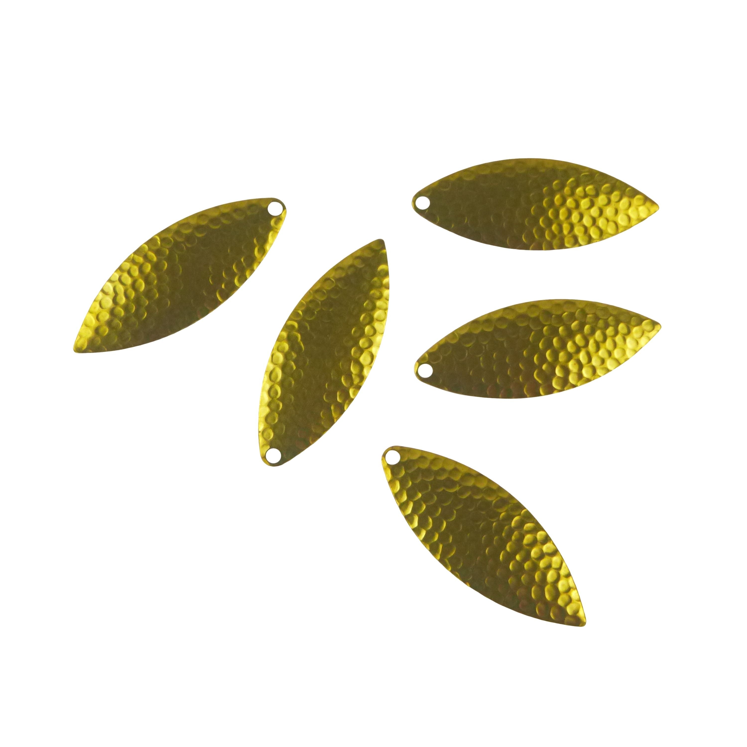 Fishing Tackle: Artizan Hammered 57mm Willow Blade Brass, 5 Pack