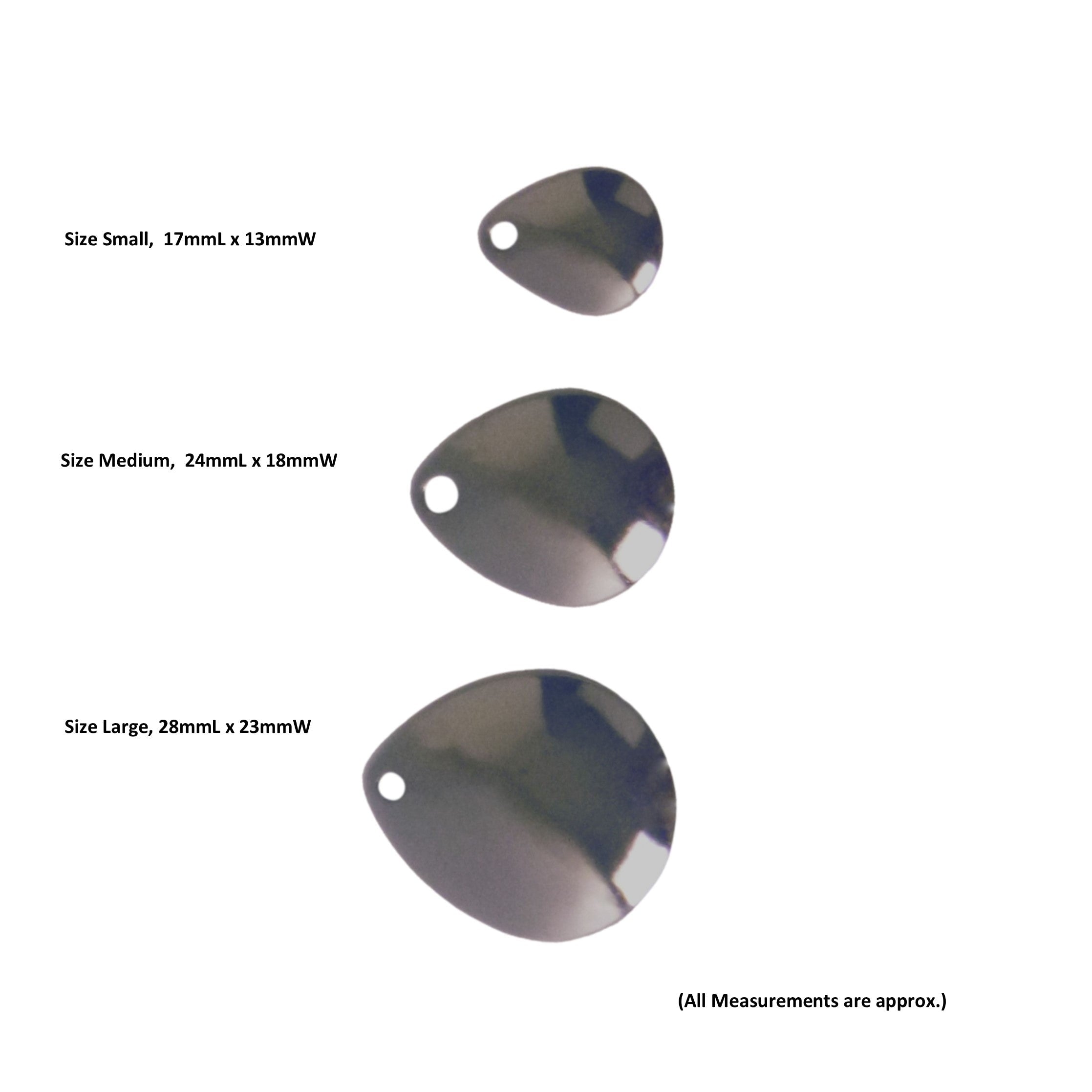 Fishing Tackle: Artizan Smooth Colorado Blade, Nickel, 17mmL x 13mmW, Qty 5