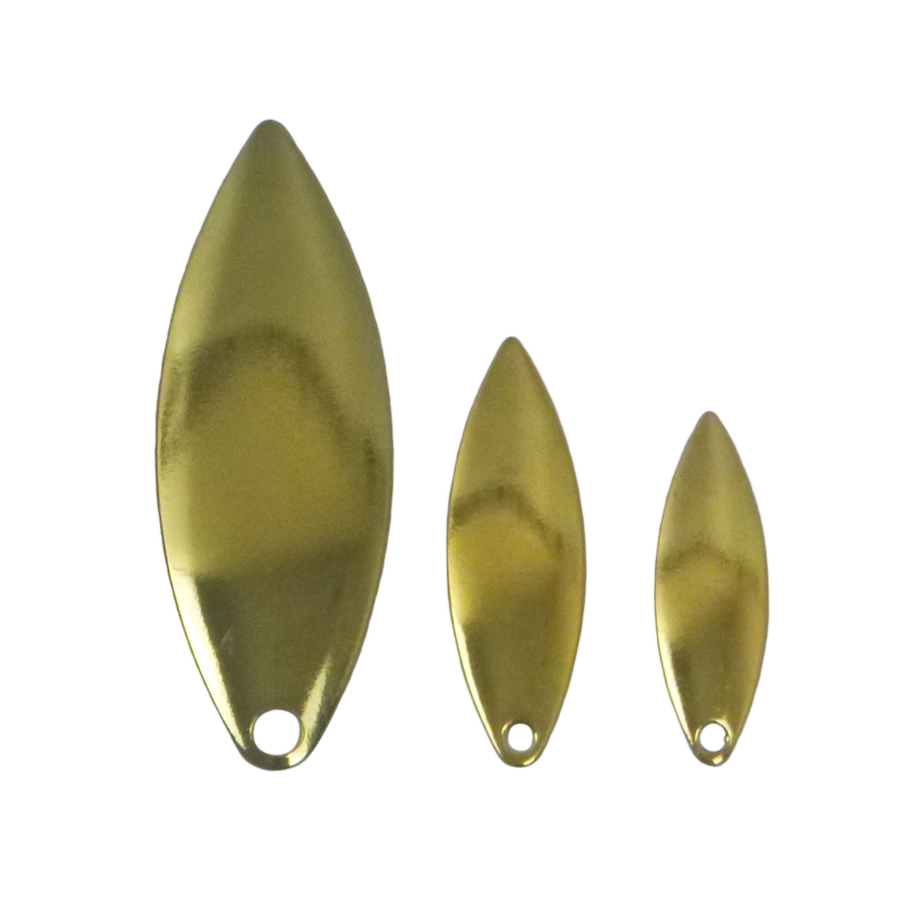 Fishing Tackle: Artizan Smooth Willow Blade, Brass, 48mmL x 17mmW, Qty 5