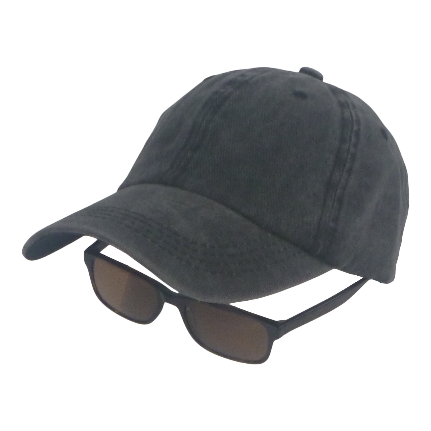 Fishing Tackle: BSTC 6-Panel Baseball Cap, Distressed Cotton, Charcoal
