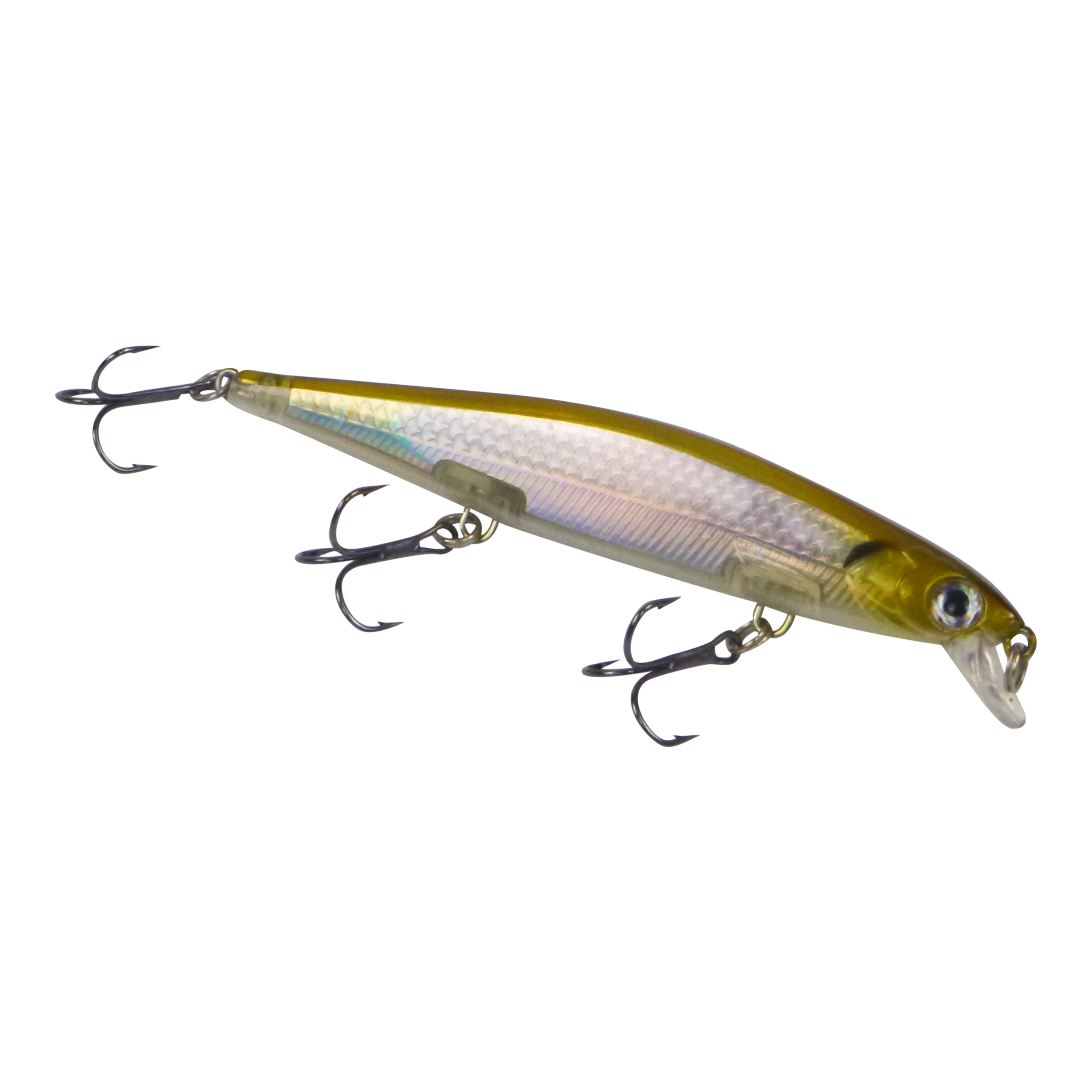 Fishing Tackle: Finesse 'Chudan' 110mm Sinking/Diving Minnow, Silver Gold