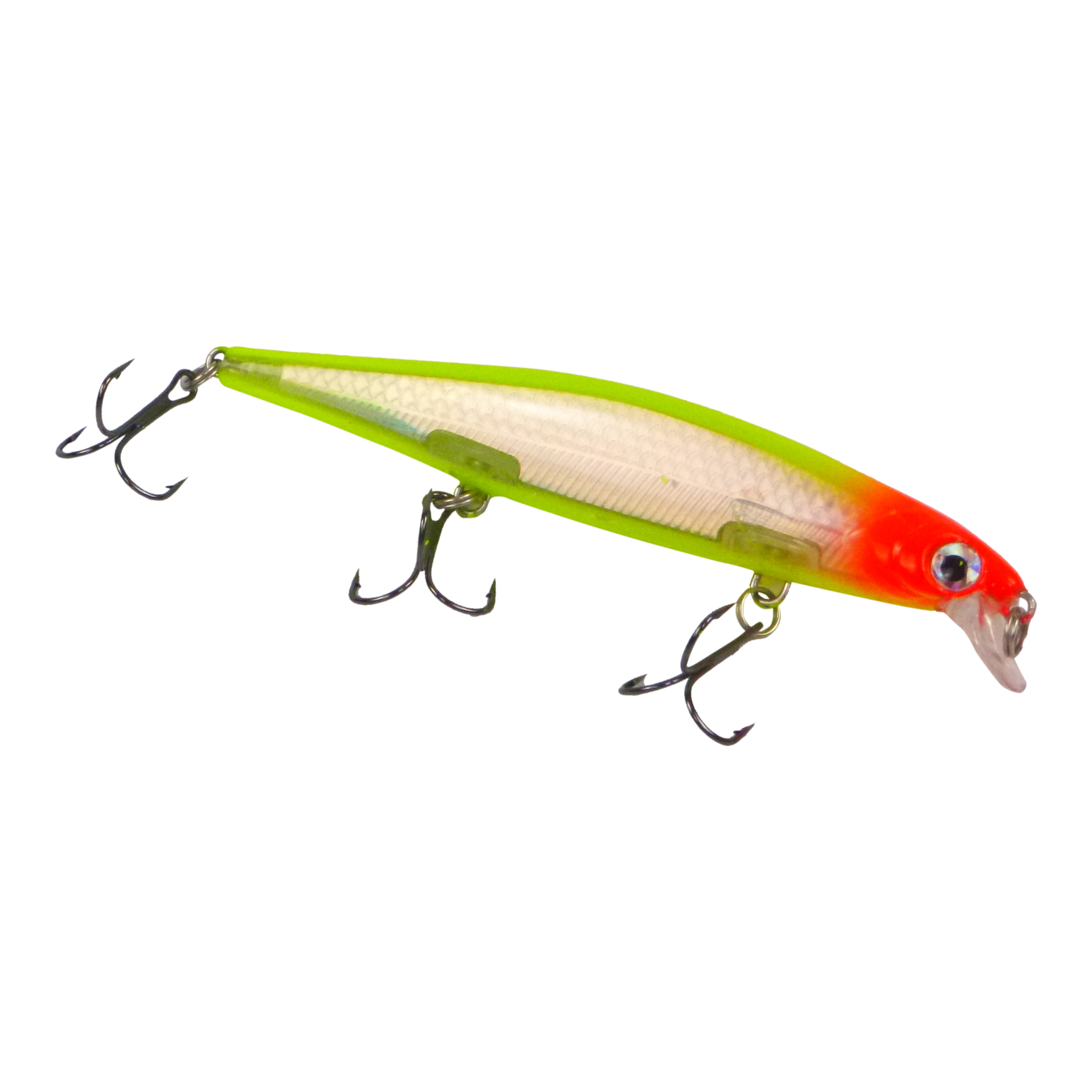 Fishing Tackle: Finesse 'Chudan' 110mm Sinking/Diving Minnow, Chartruese