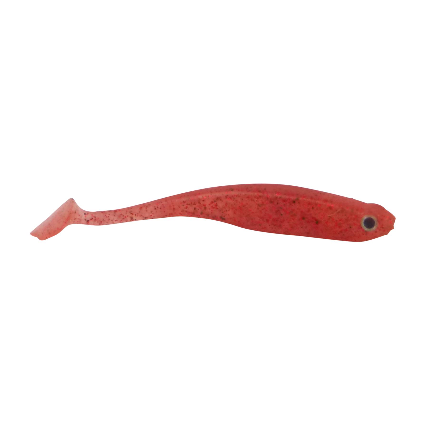 Fishing Tackle: Swimerz Soft Shad 100mm Paddle Tail lure, Red Bug, 6 pack