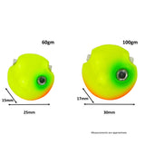 Fishing Tackle: Finesse Kabura Slider Jig Head, 100gm, Lime Spider, 2 Pack