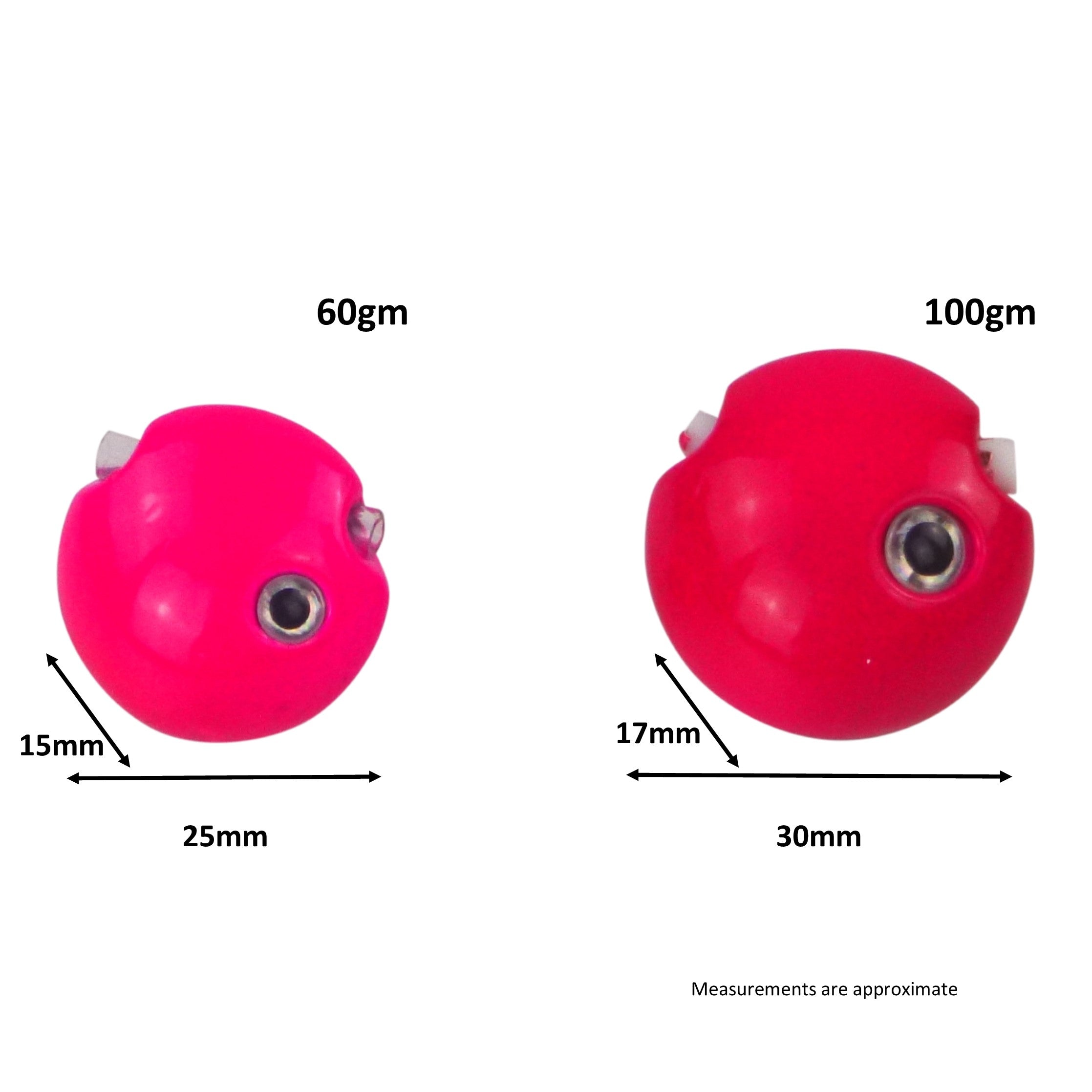 Fishing Tackle: Finesse Kabura Slider Jig Head, 100gm, Hot Pink, 2 Pack