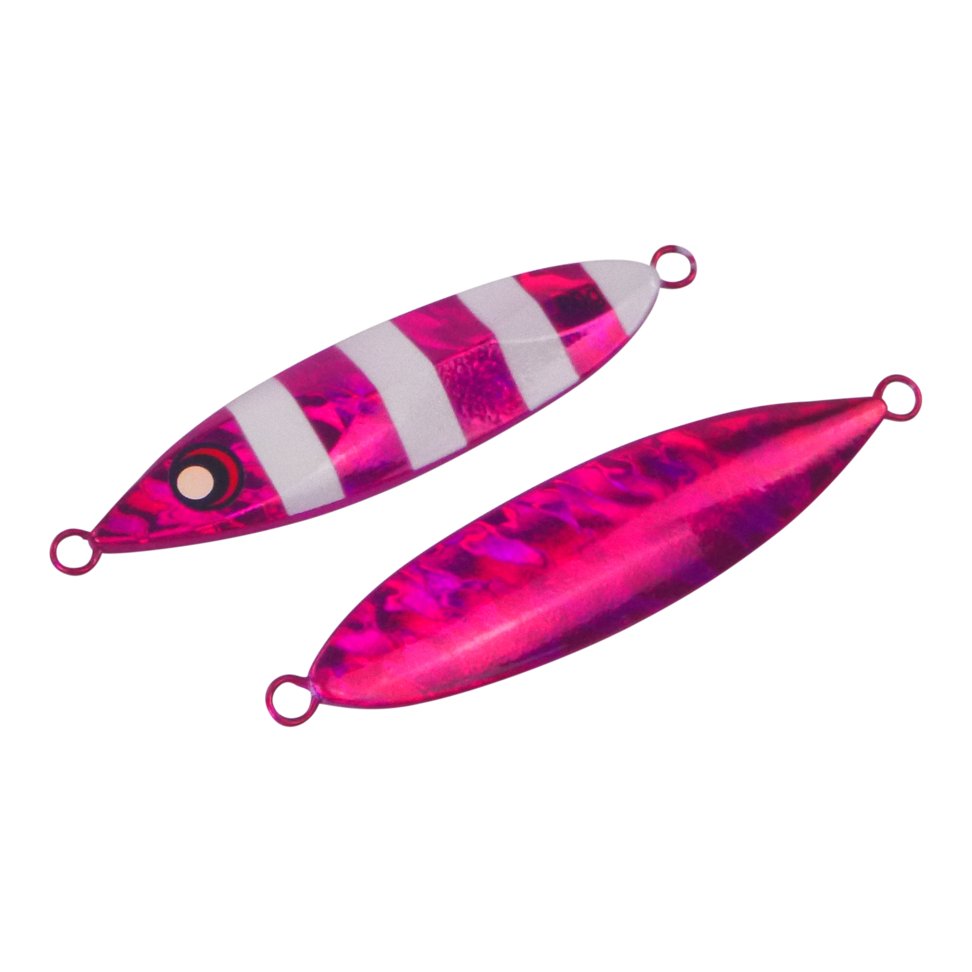 Fishing Tackle: Finesse Slow Pitch Flutter Jig, 60gm, Hot Pink Stripe, 2 pack