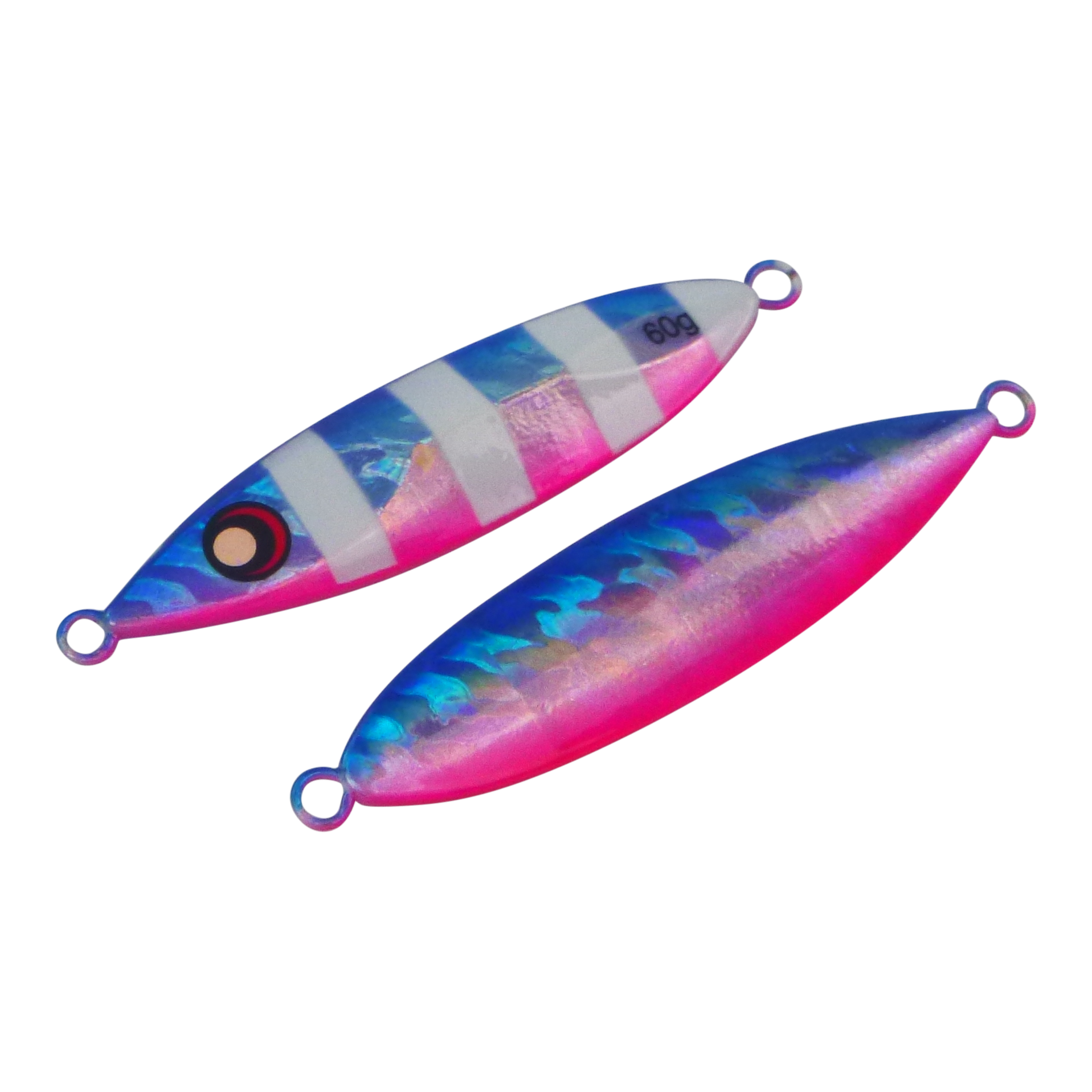 Fishing Tackle: Finesse Slow Pitch Flutter Jig, 60gm, Blue Blush, 2 pack