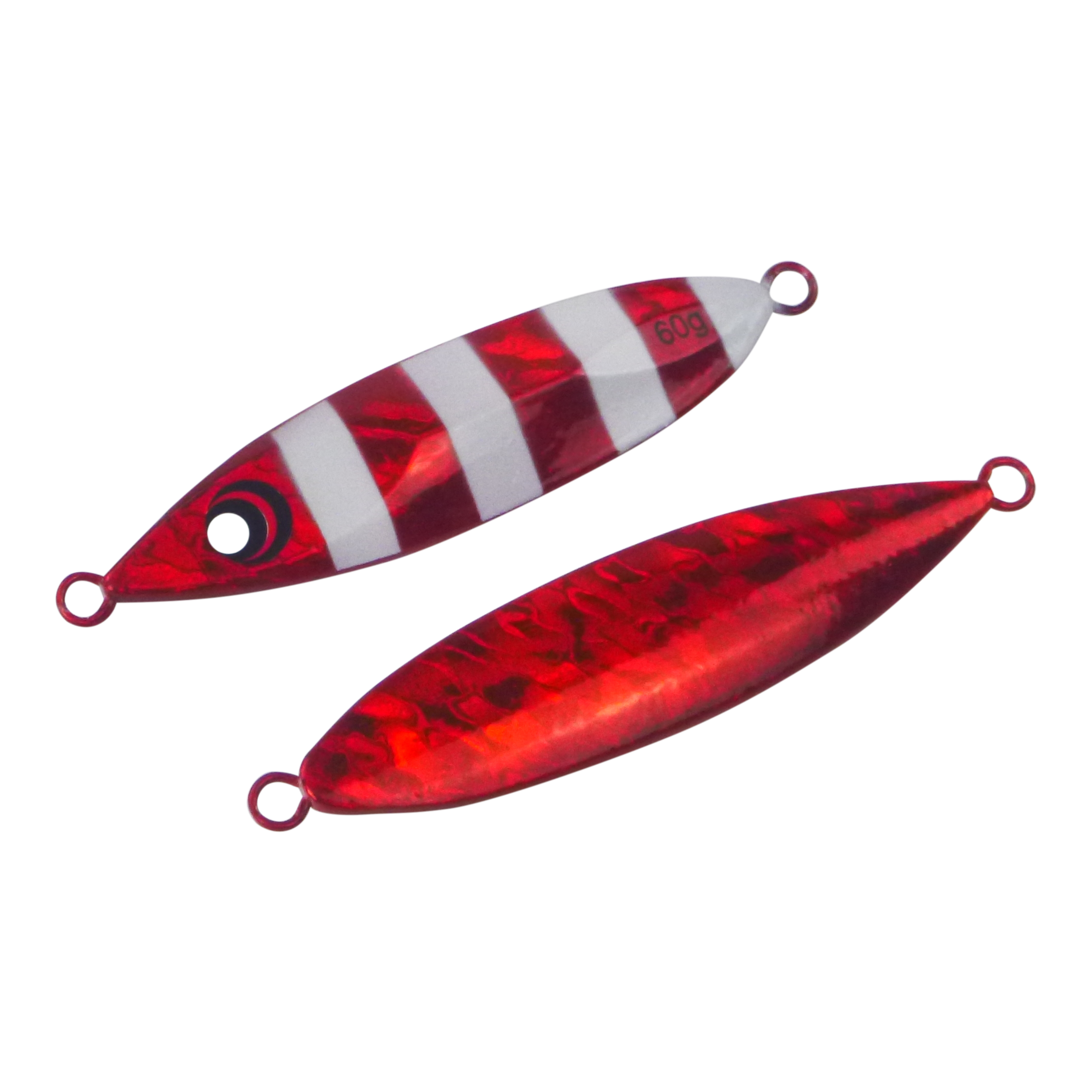 Fishing Tackle: Finesse Slow Pitch Flutter Jig, 60gm, Ruby Flash, 2 pack