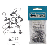 Fishing Tackle: Swimerz Round Jig Head, 1/8 oz #2 Hook, 15 pack