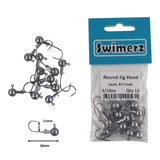 Fishing Tackle: Swimerz Round Jig Head, 3/16 oz #1 Hook, 12 pack