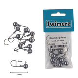 Fishing Tackle: Swimerz Round Jig Head, 1/4 oz #1 Hook, 9 pack