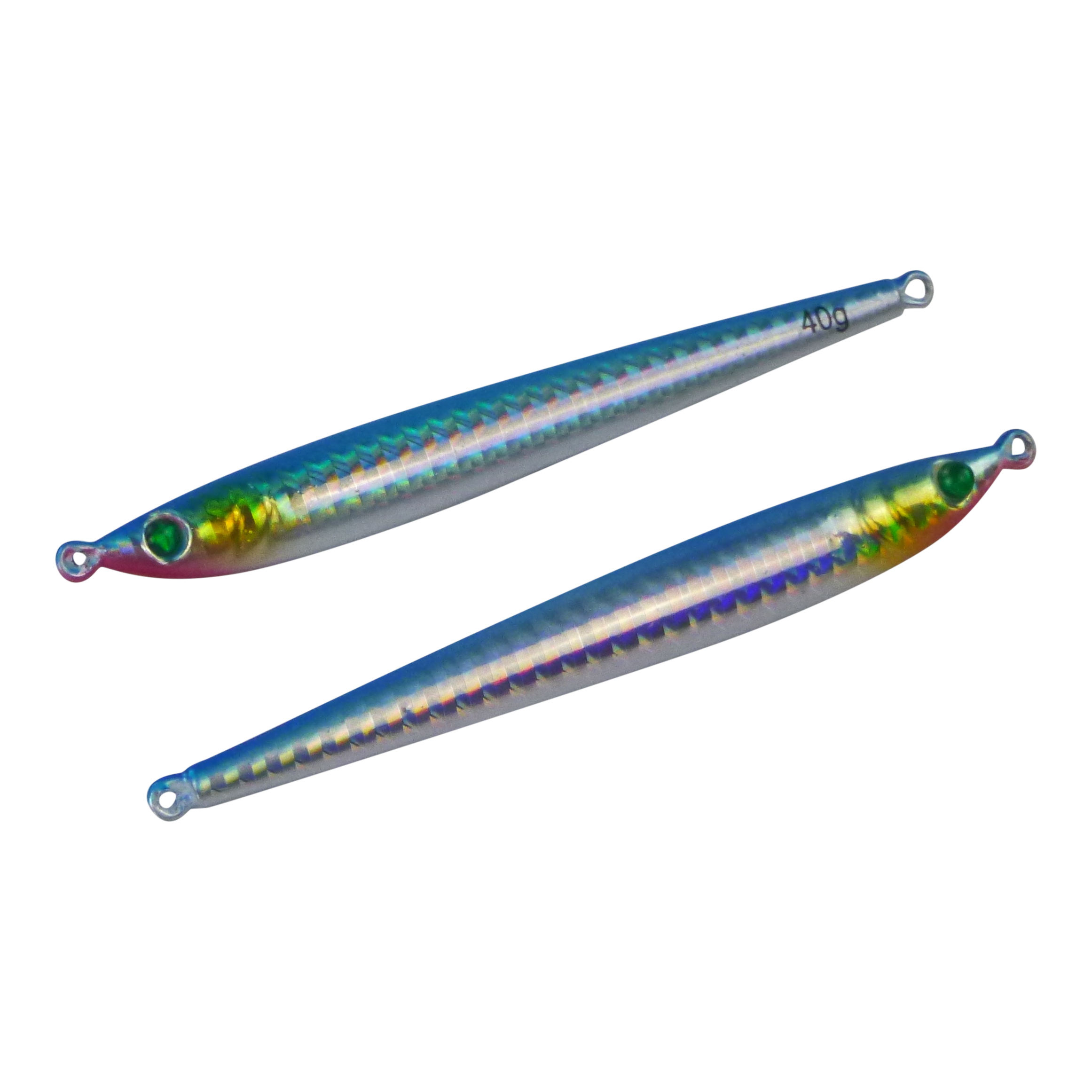 Fishing Tackle: Finesse Pencil Jig, 40gm, Blue Flash, 2 pack