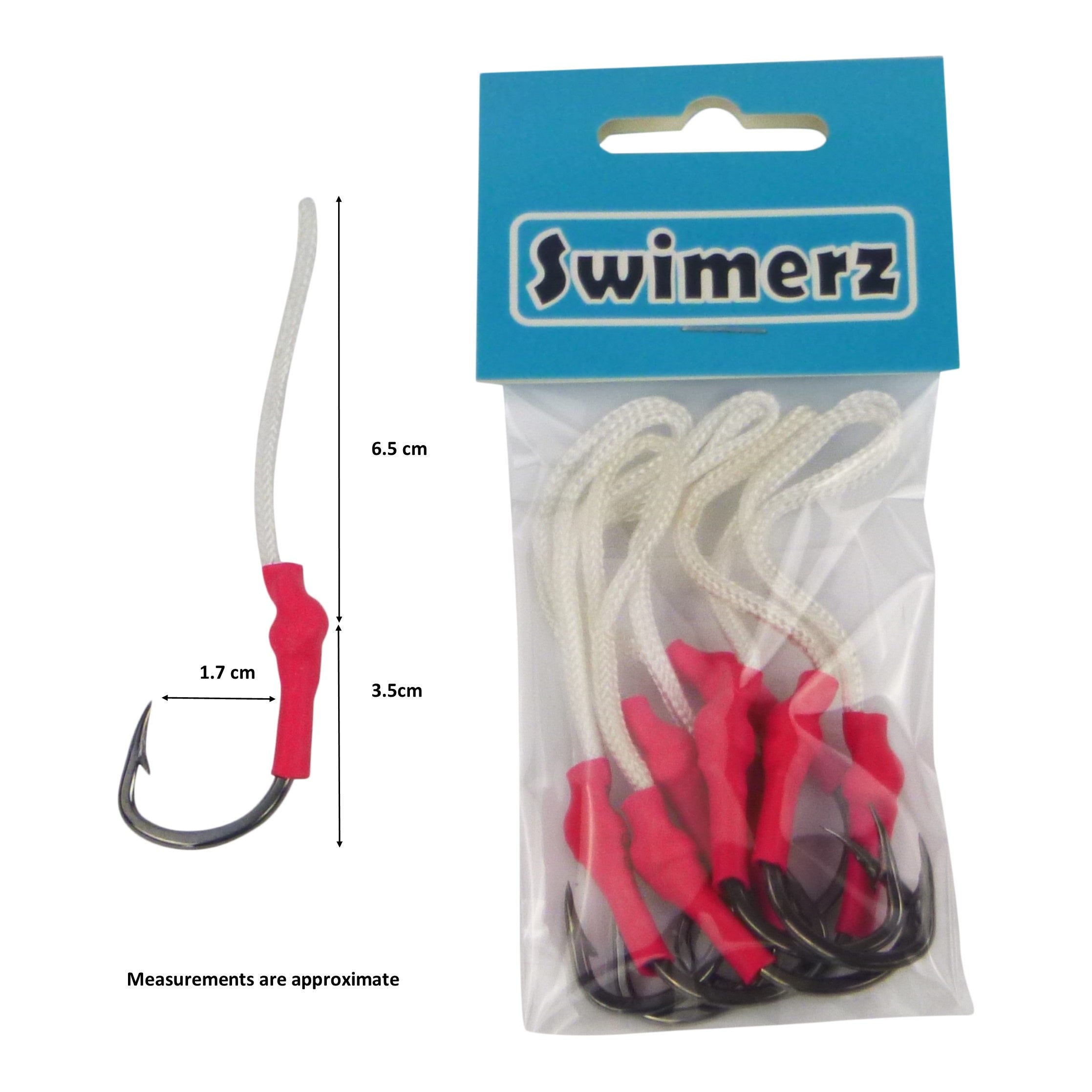 Fishing Tackle: Swimerz 4/0 Single Assist Hooks, 8 pack