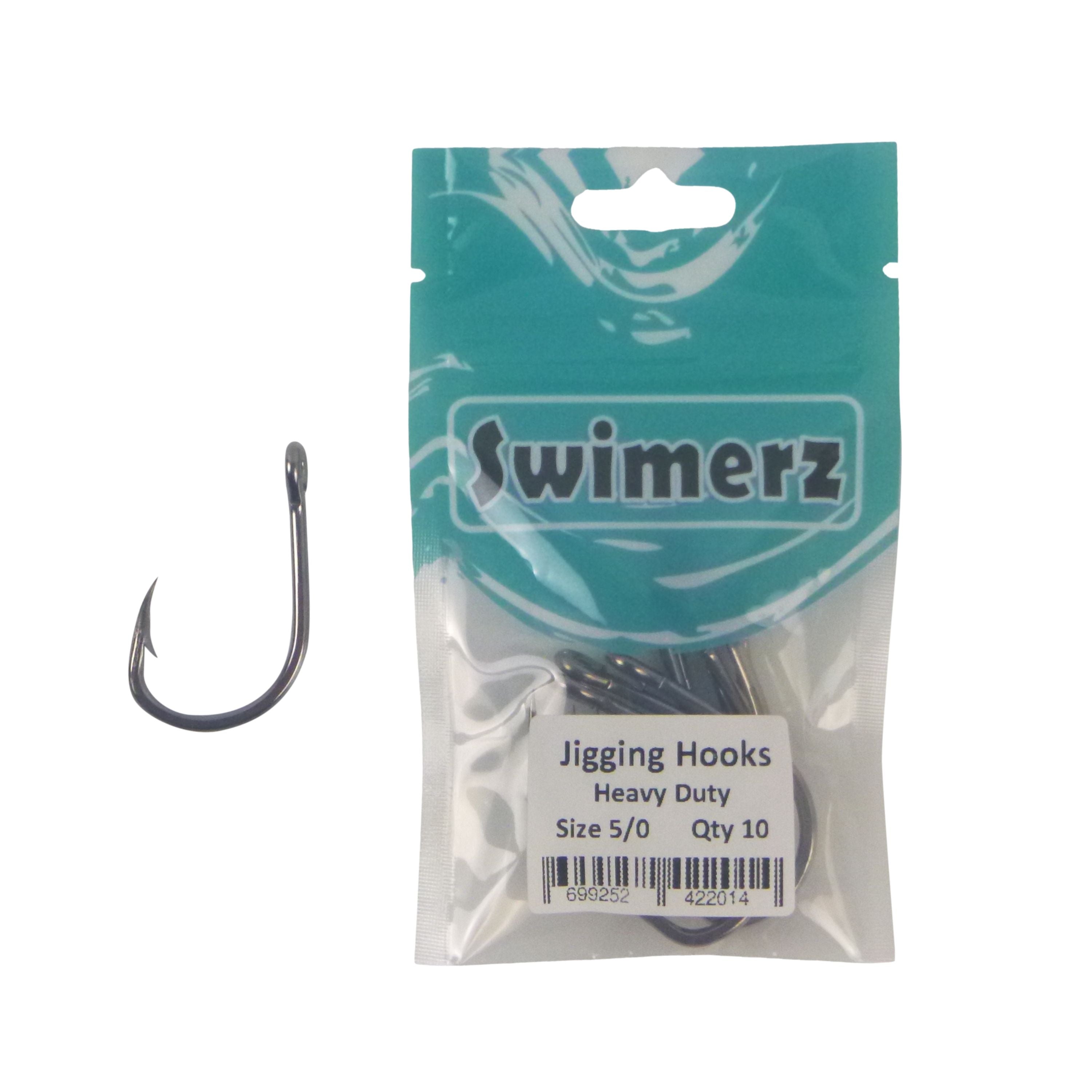Fishing Tackle: Swimerz 5/0 Heavy Duty Jigging Hooks 10 pack