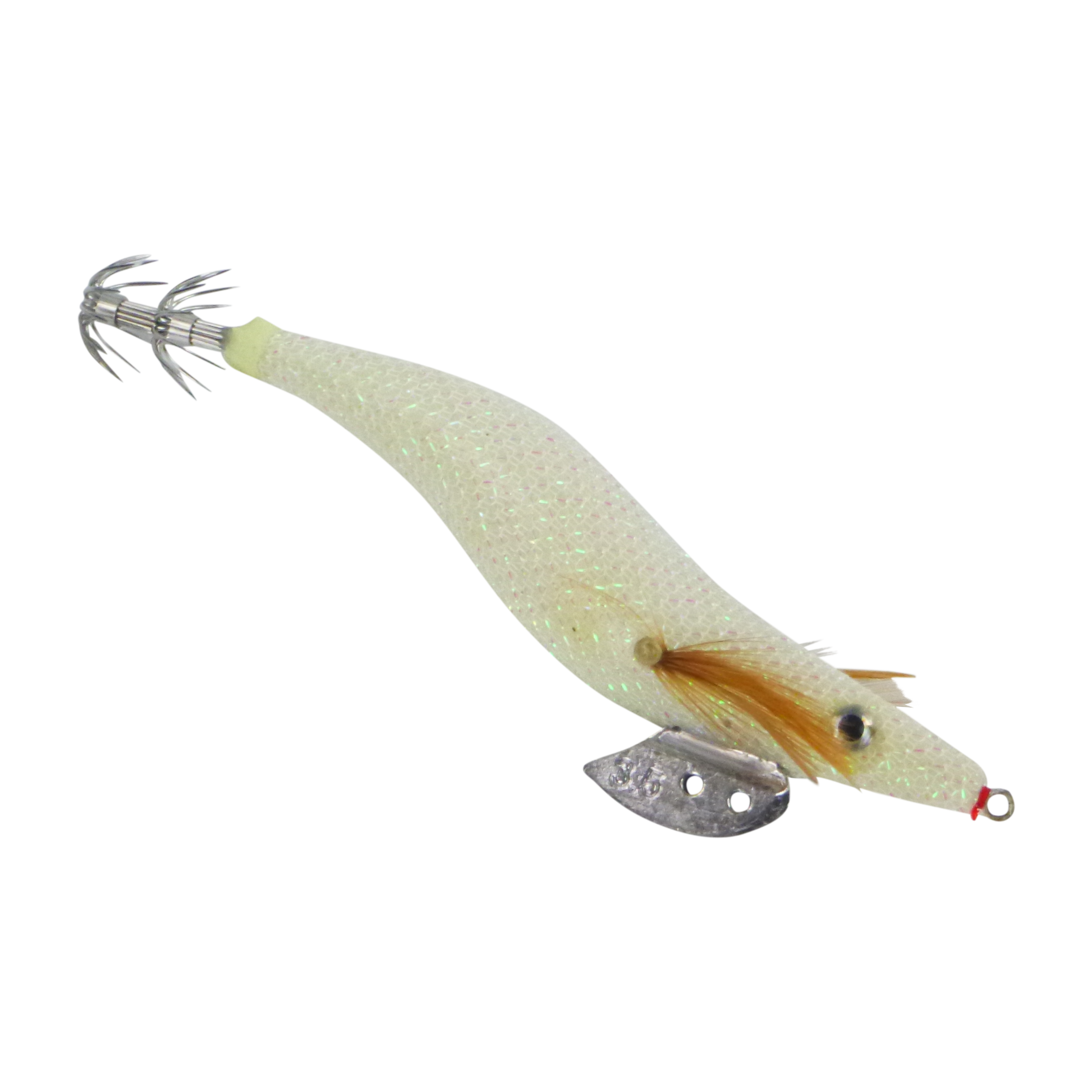 Fishing Tackle: Finesse Rumoika Squid Jig, White Glow, size 3.5, 2 pack