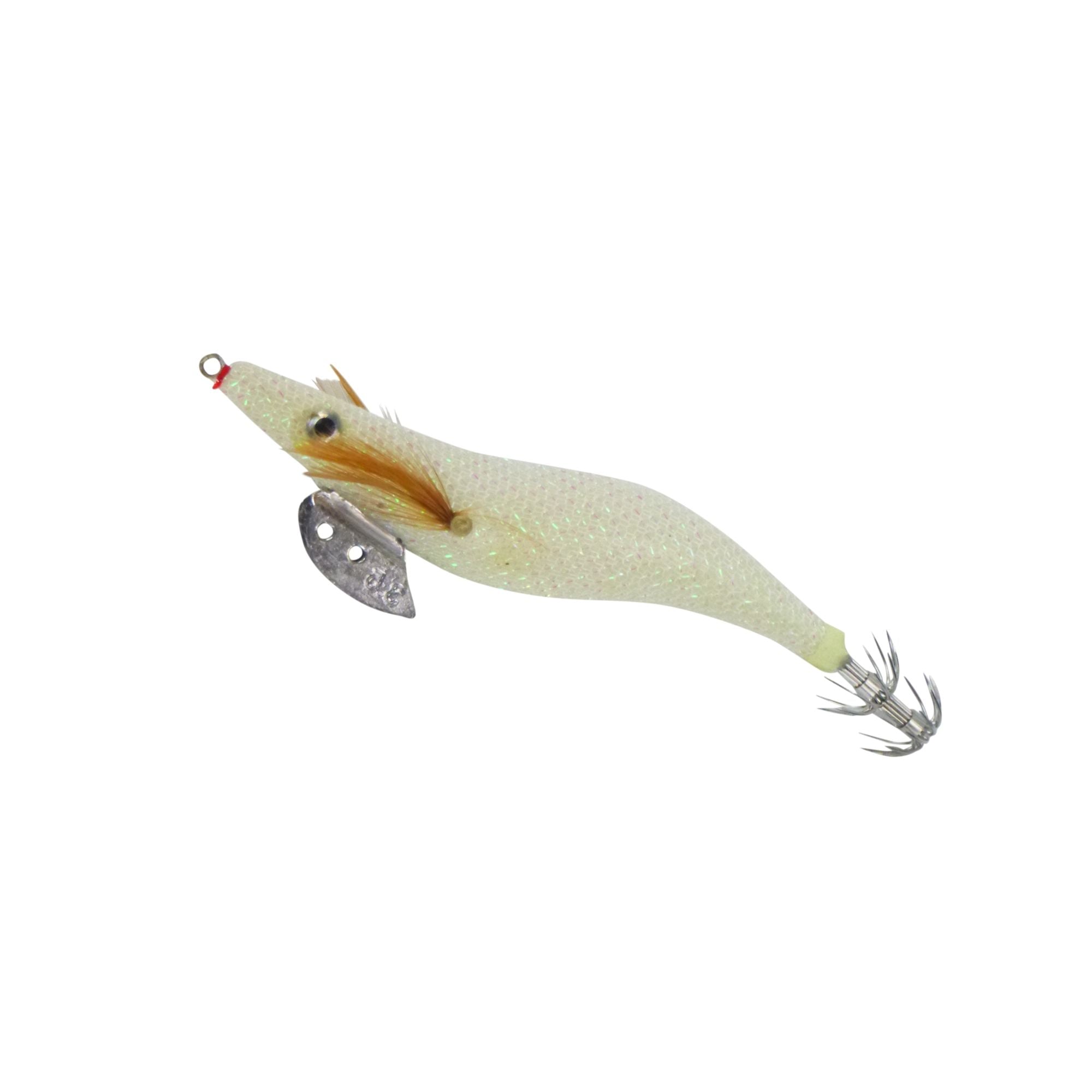 Fishing Tackle: Finesse Rumoika Squid Jig, White Glow, size 2.5, 2 pack
