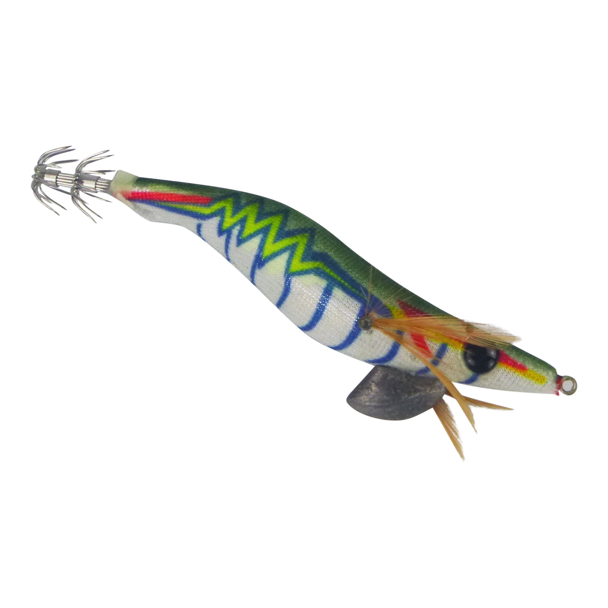 Fishing Tackle: Finesse Rumoika Squid Jig, Green Prawn, size 3.5, 2 pack
