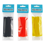Fishing Tackle: Swimerz Assist Hook Sleeves, 8/10mm Shrink Tube, Black, Yellow & Red, 100mm. Qty 30.