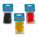 Fishing Tackle: Swimerz Assist Hook Sleeves, 4mm Shrink Tube, Black, Yellow & Red, 50mm. Qty 45.