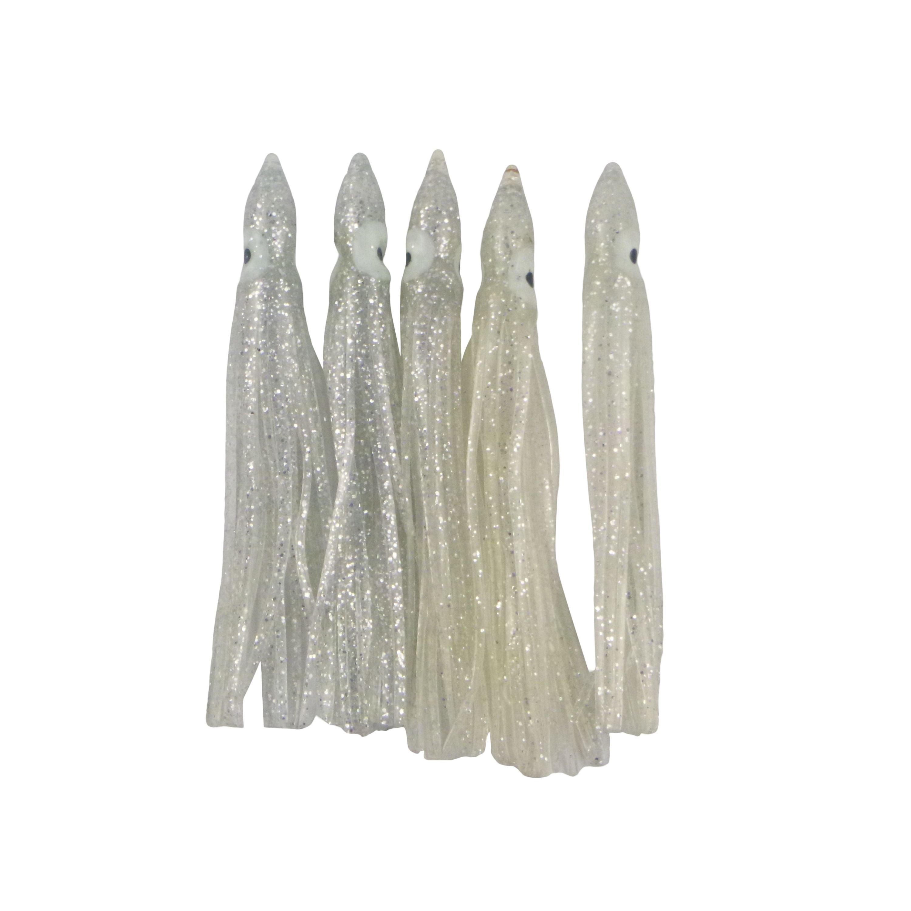 Fishing Tackle: Swimerz Octopus Skirts 100mm Silver Glitter, 5 pack