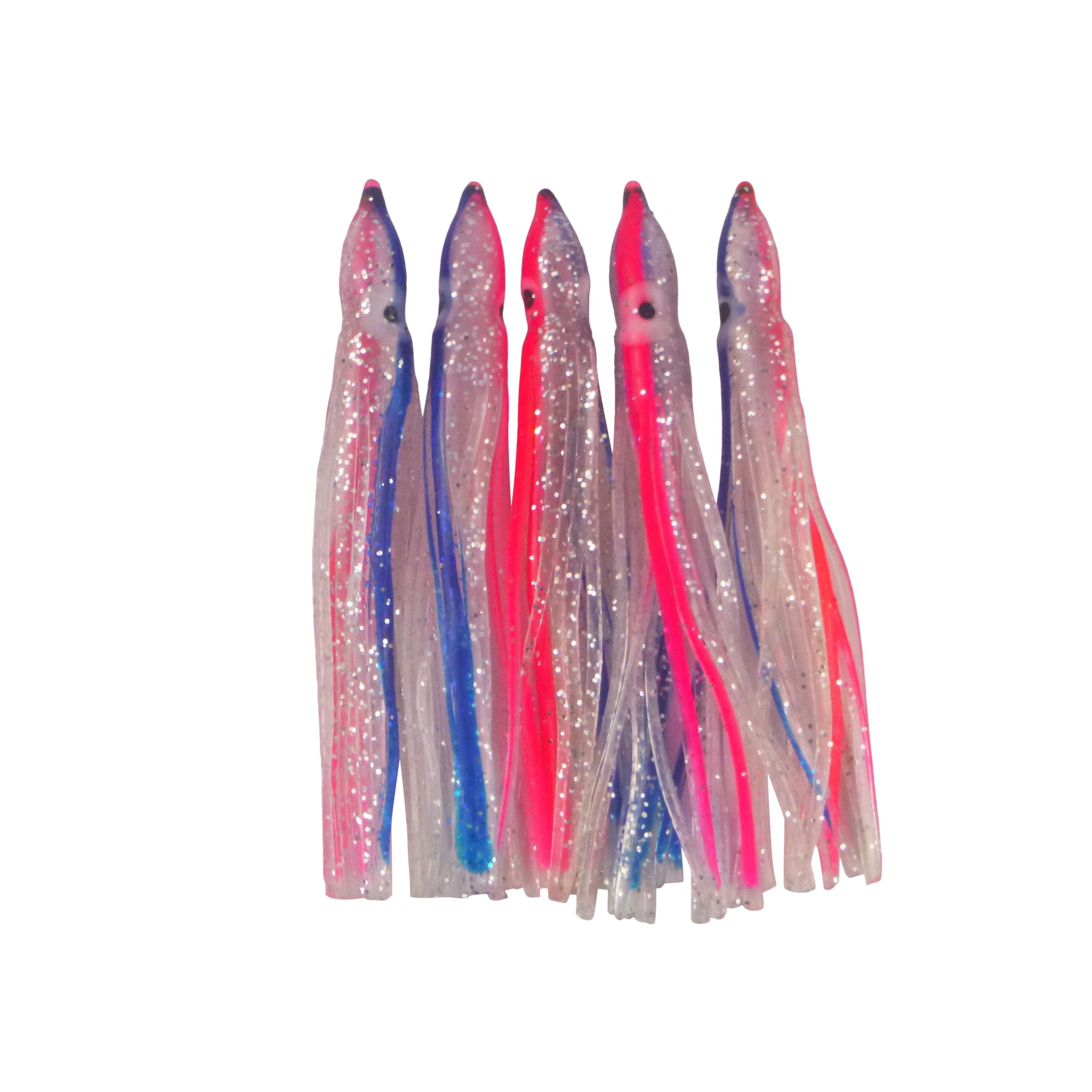 Fishing Tackle: Swimerz Octopus Skirts 100mm Silver Stripe, 5 pack