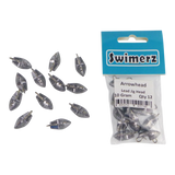 Fishing Tackle: Swimerz 10gm Arrowhead Jig Head, 3/8oz, Lead, Qty 12