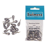Fishing Tackle: Swimerz 7gm Teardrop Sinker, Lead, 15 pack