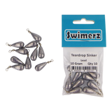 Fishing Tackle: Swimerz 10gm Teardrop Sinker, Lead, 10 pack