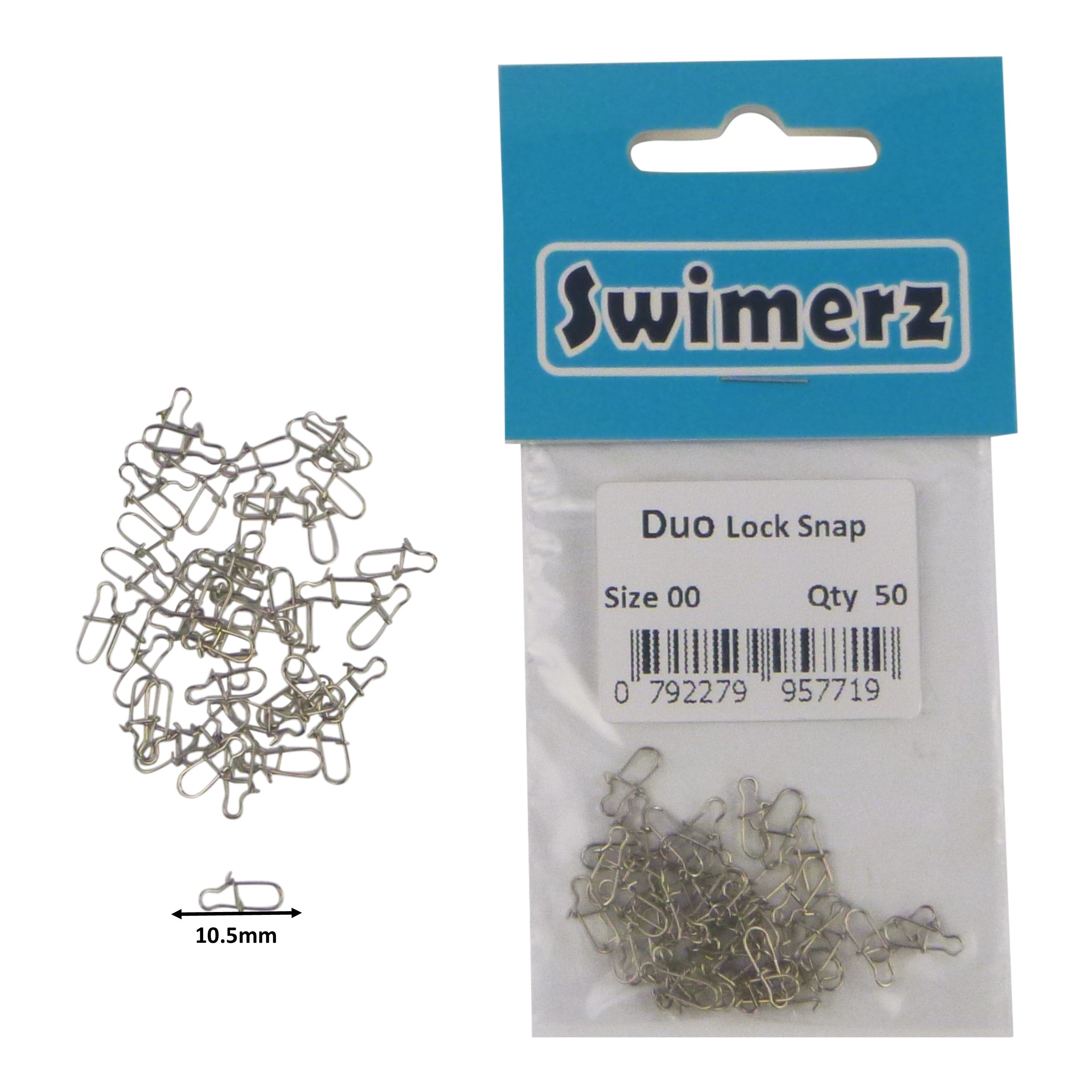 Fishing Tackle: Swimerz Duo Lock Snaps Size 00. Pack 50 pack