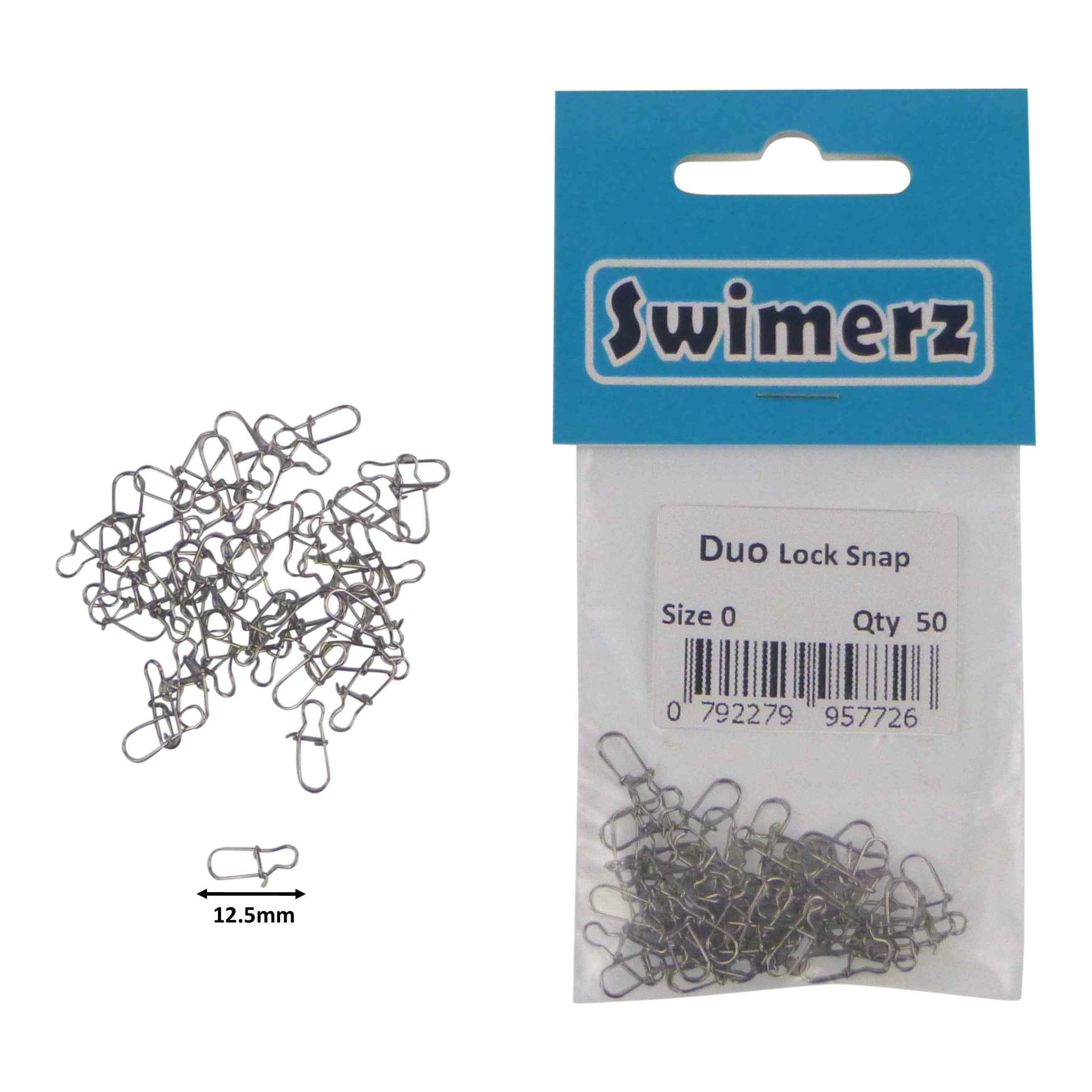 Fishing Tackle: Swimerz Duo Lock Snaps Size 0. Pack 50 pack