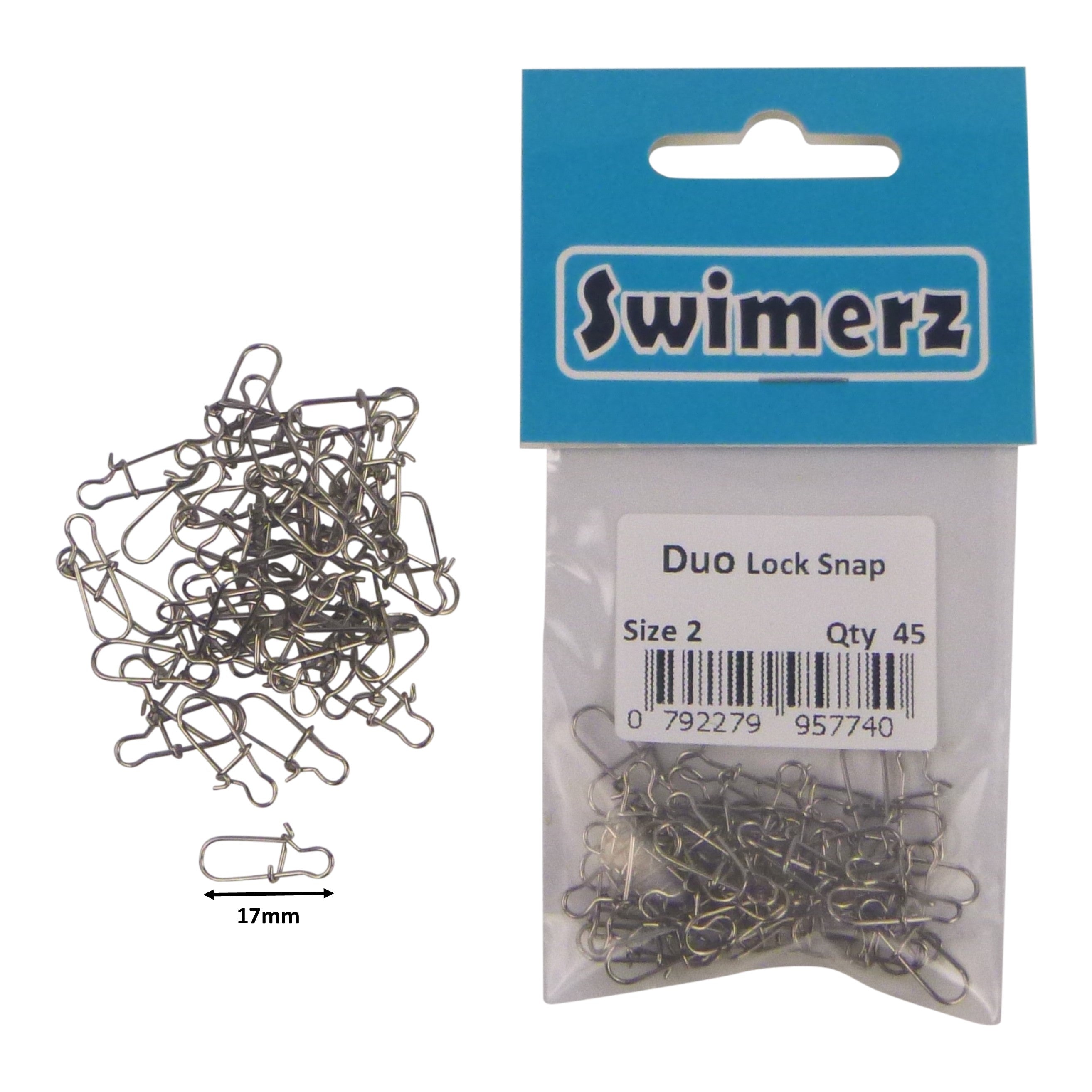 Fishing Tackle: Swimerz Duo Lock Snaps Size 2. Pack 45 pack